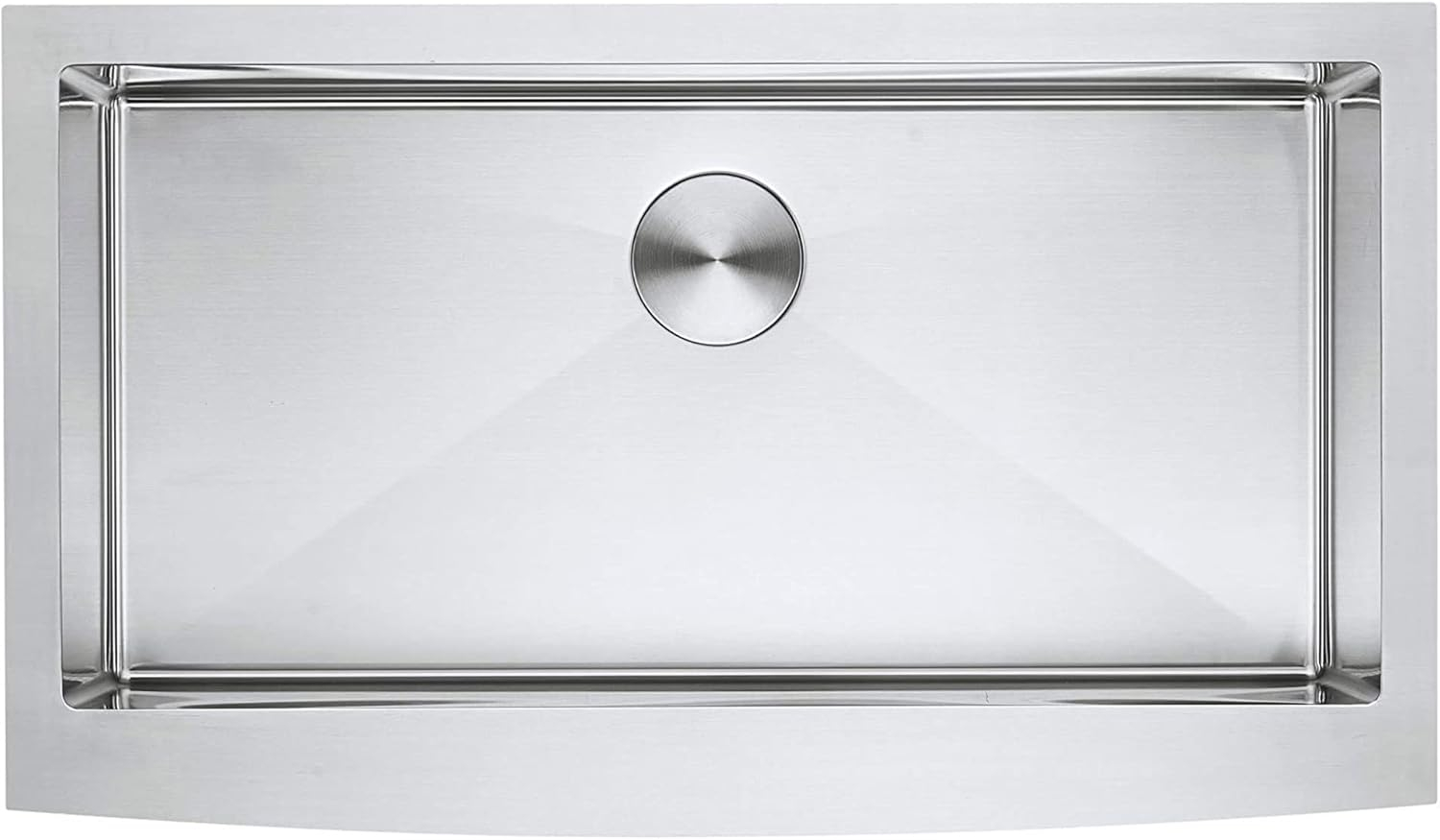 36-Inch Brushed Stainless Steel Farmhouse Apron-Front Single Bowl Kitchen Sink