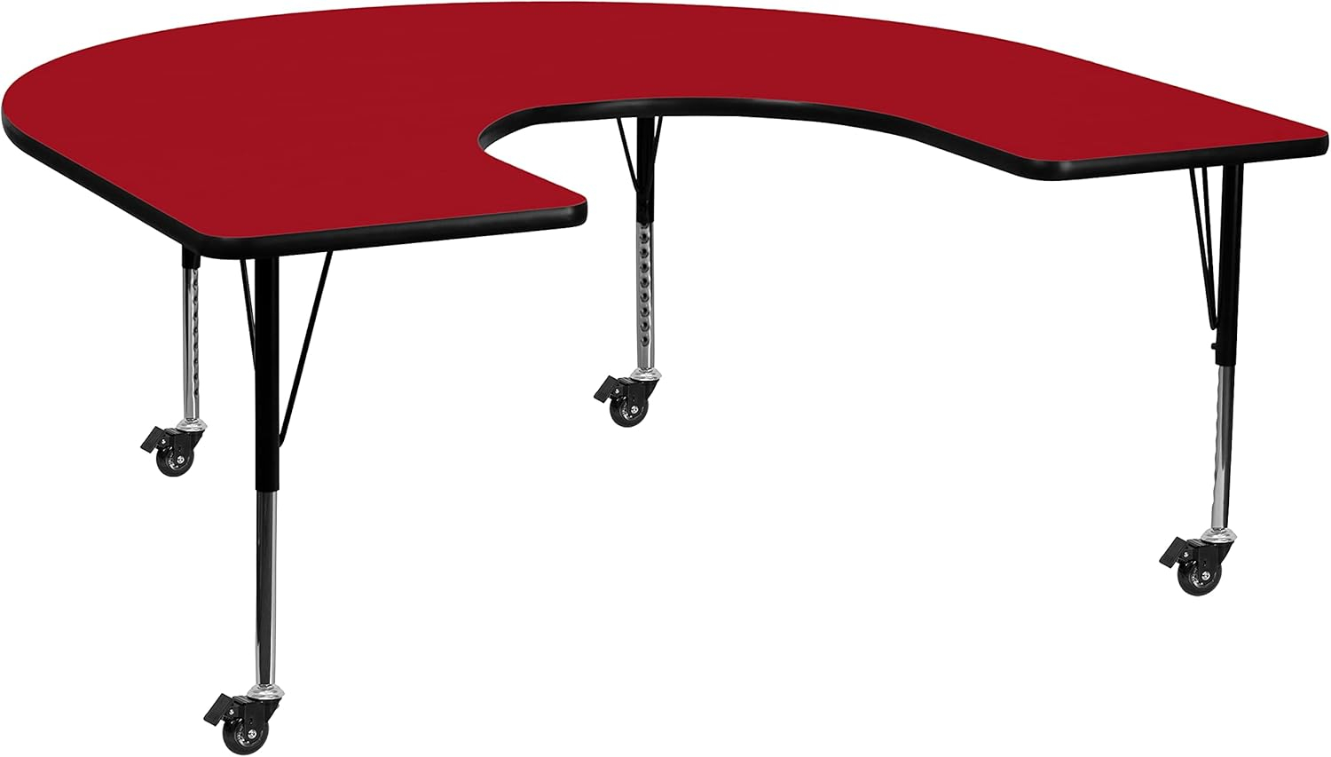 Flash Furniture Goddard 60''W x 66''L Horseshoe Thermal Laminate Activity Table - Adjustable Short Legs