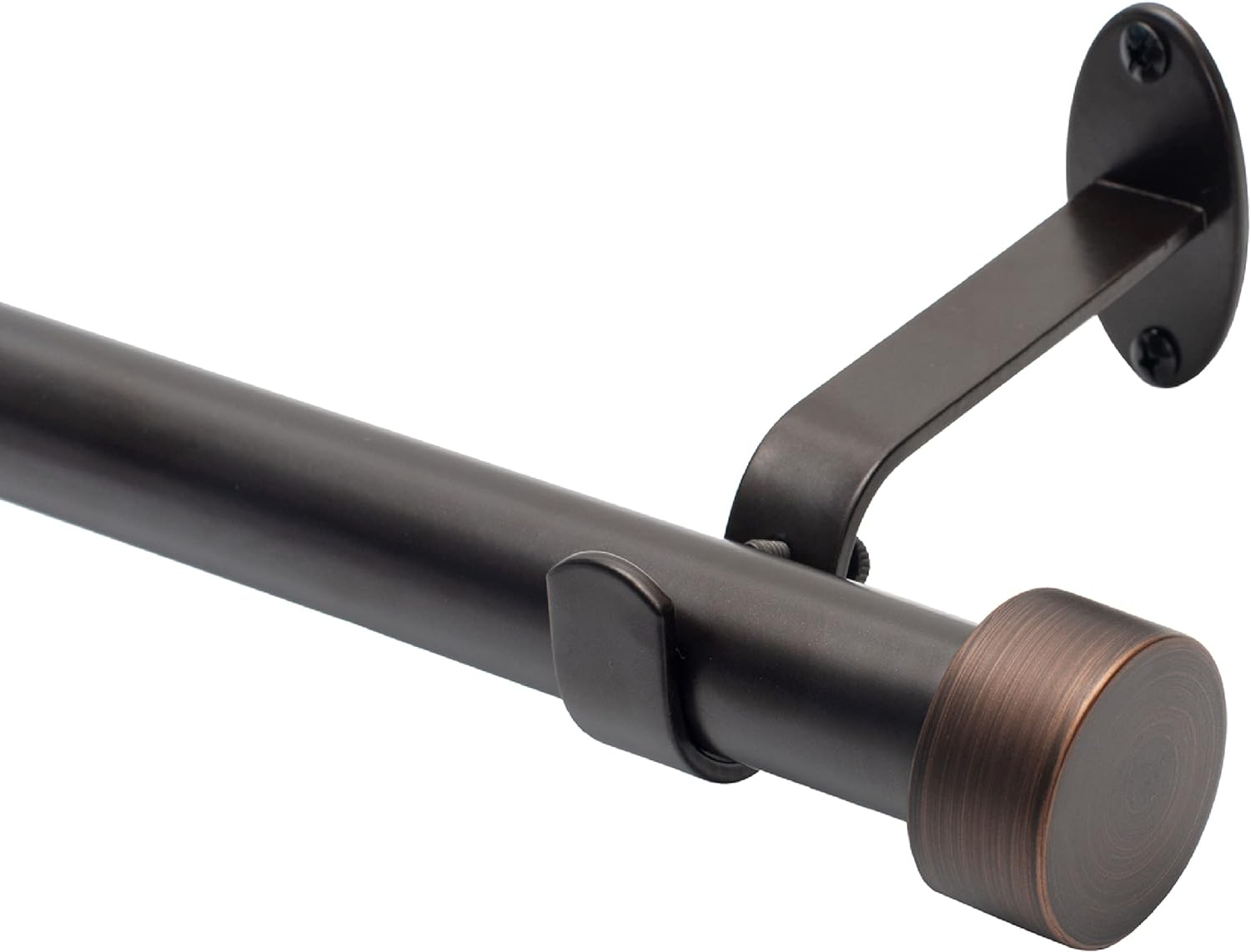 Serena 1" Window Drapery Single Curtain Rod with Contemporary Finial - 86" - Antique Bronze - Elrene Home Fashions