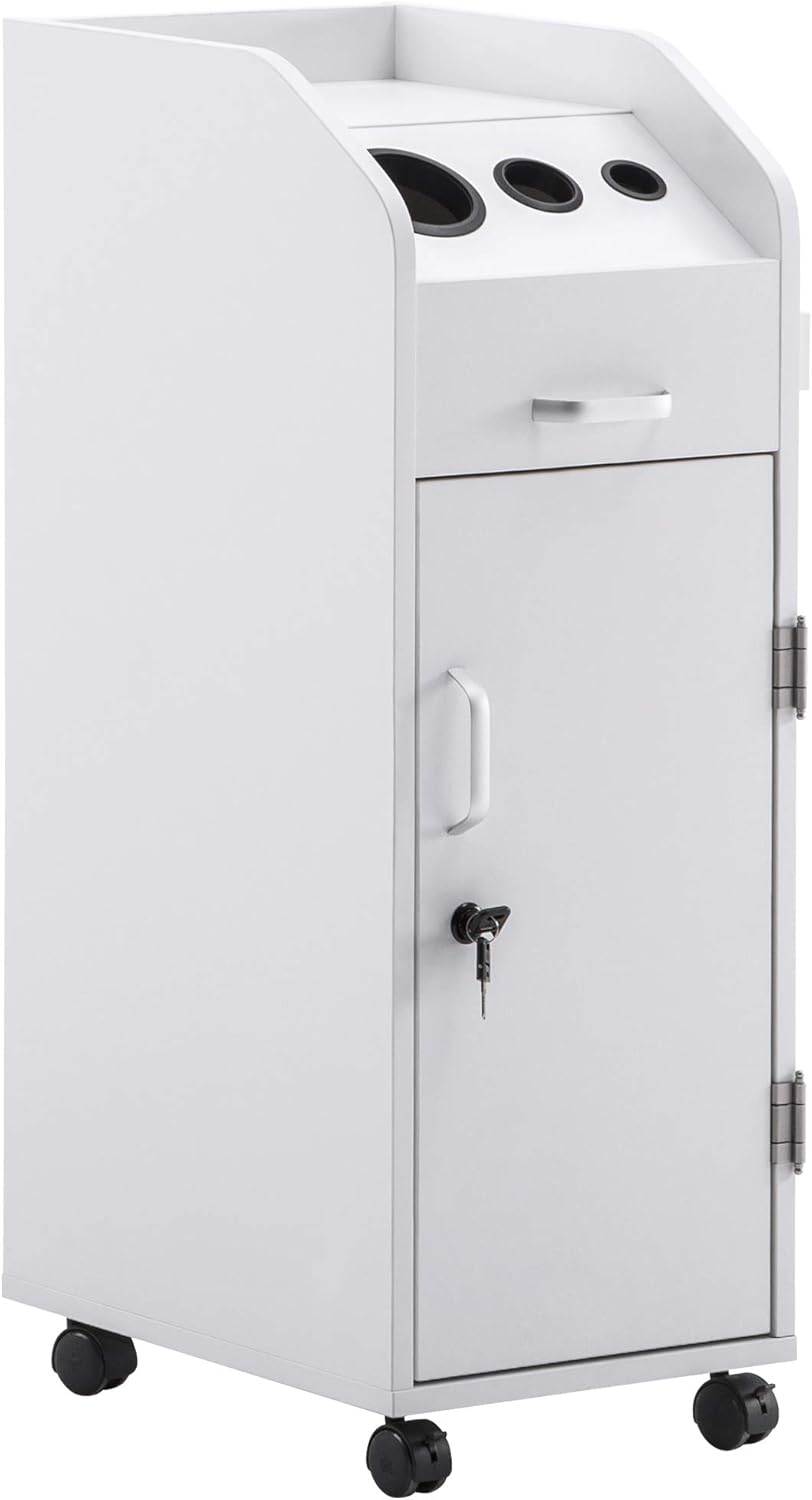 Ktaxon Salon Trolley Storage Cart Mobile Salon Equipment for Beauty SPA Tattoo, White