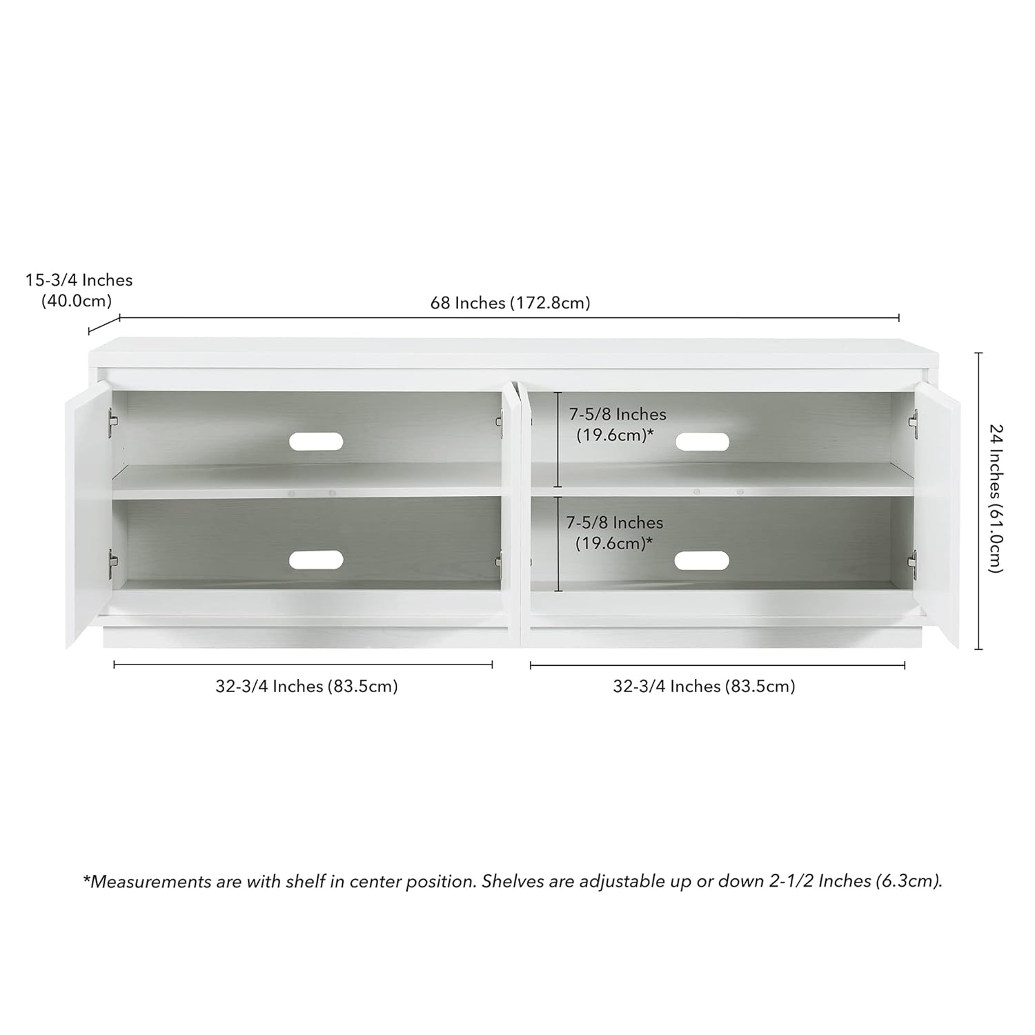 Evelyn&Zoe Presque Rectangular TV Stand for TV's up to 75", White