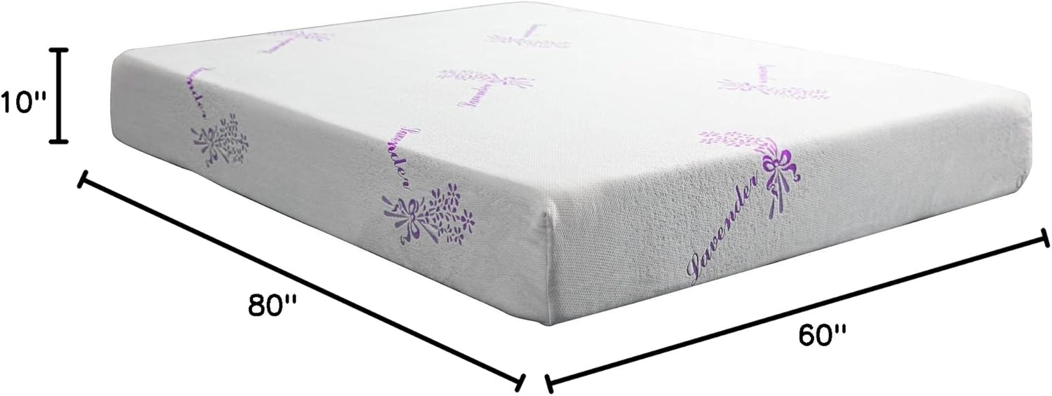 Queen Size 10" Lavender Memory Foam Mattress