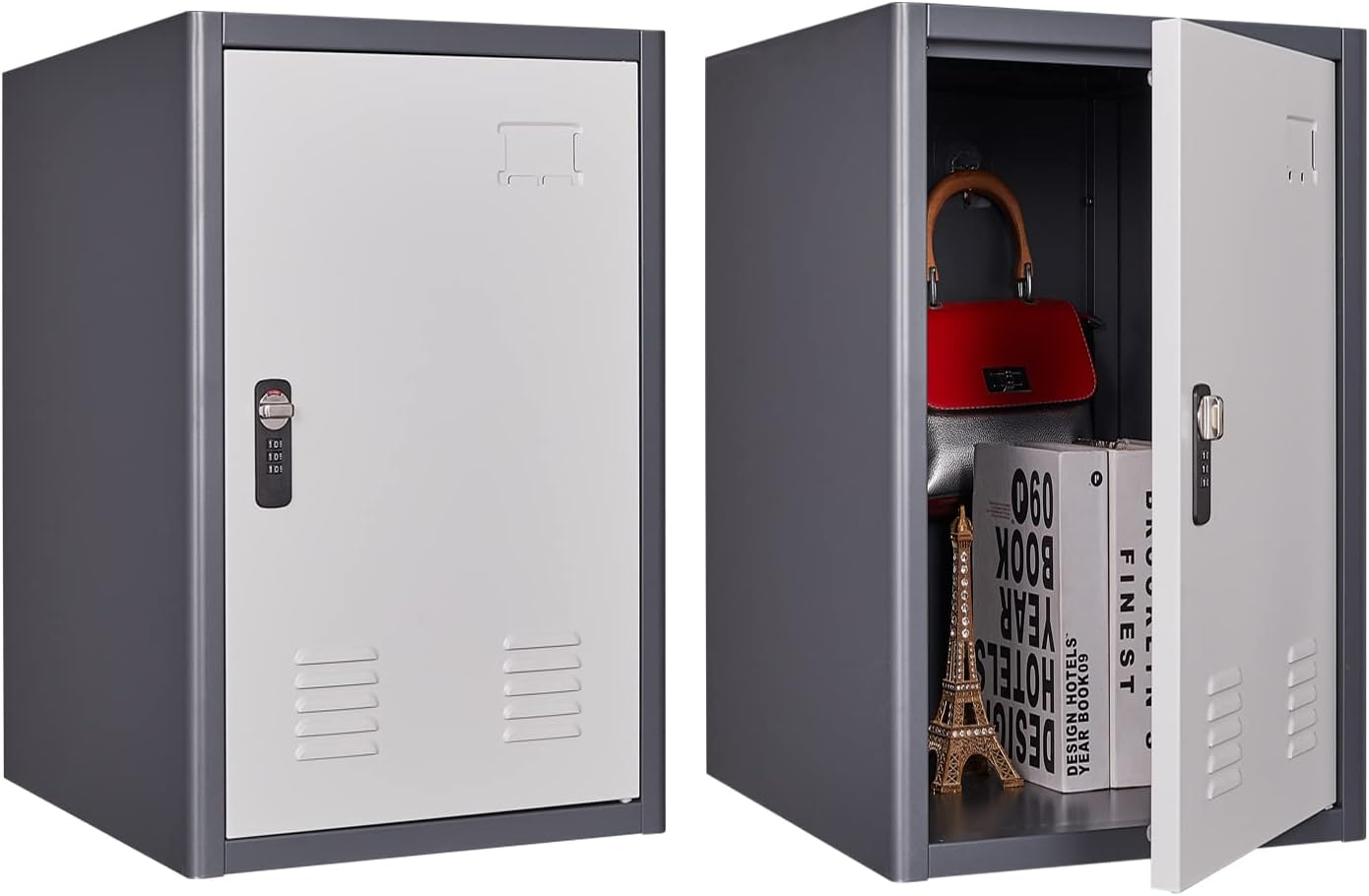 KAER Blue Storage Cabinet, 19.0x18.0x15.0in Metal Locker, Lockable Cabinet Organizer with 1 Door, for School, Office, Home, Garage- Assembly Required