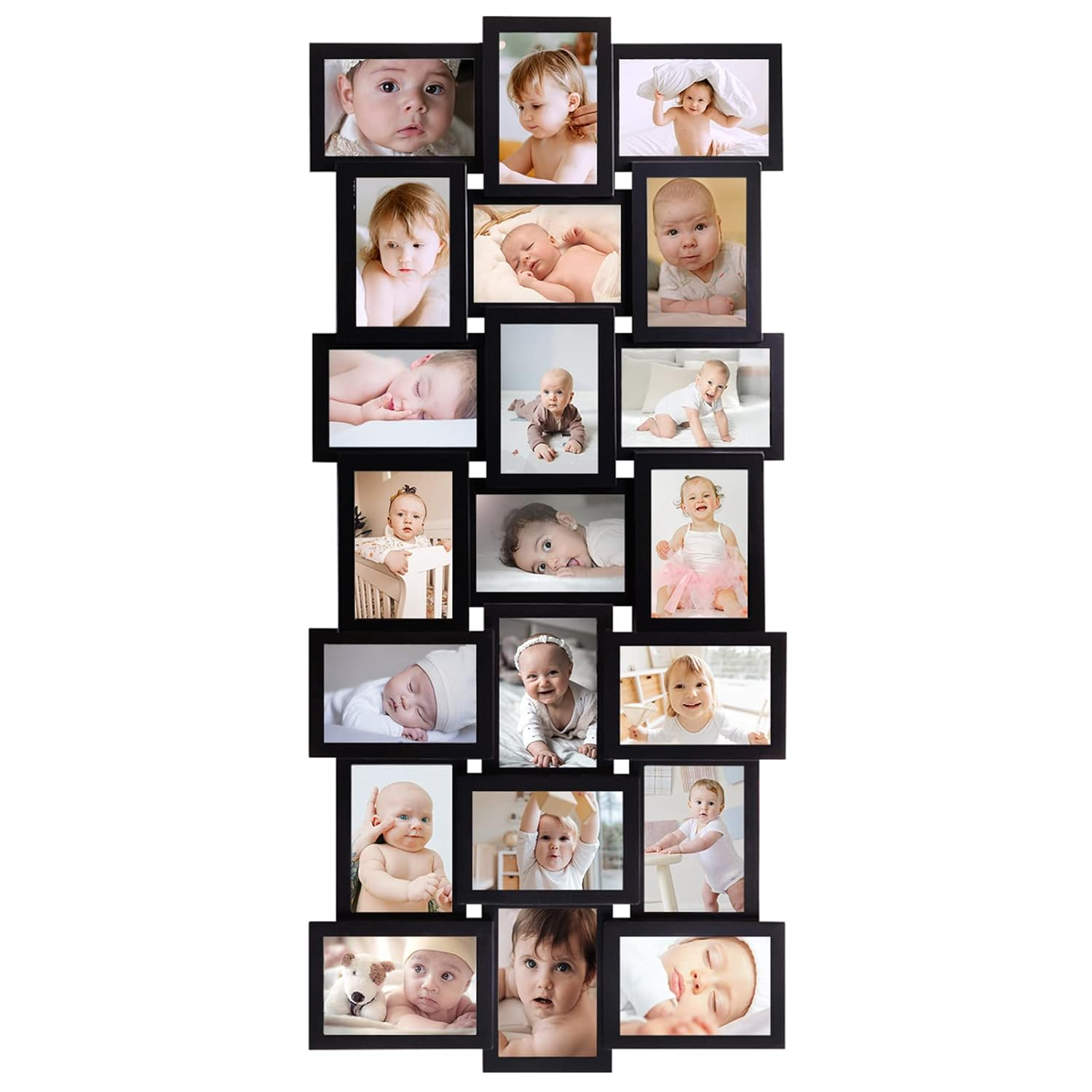 21 Openings Multiple Photo Frame Family Collage Picture Frames 6x4 Black For Wall
