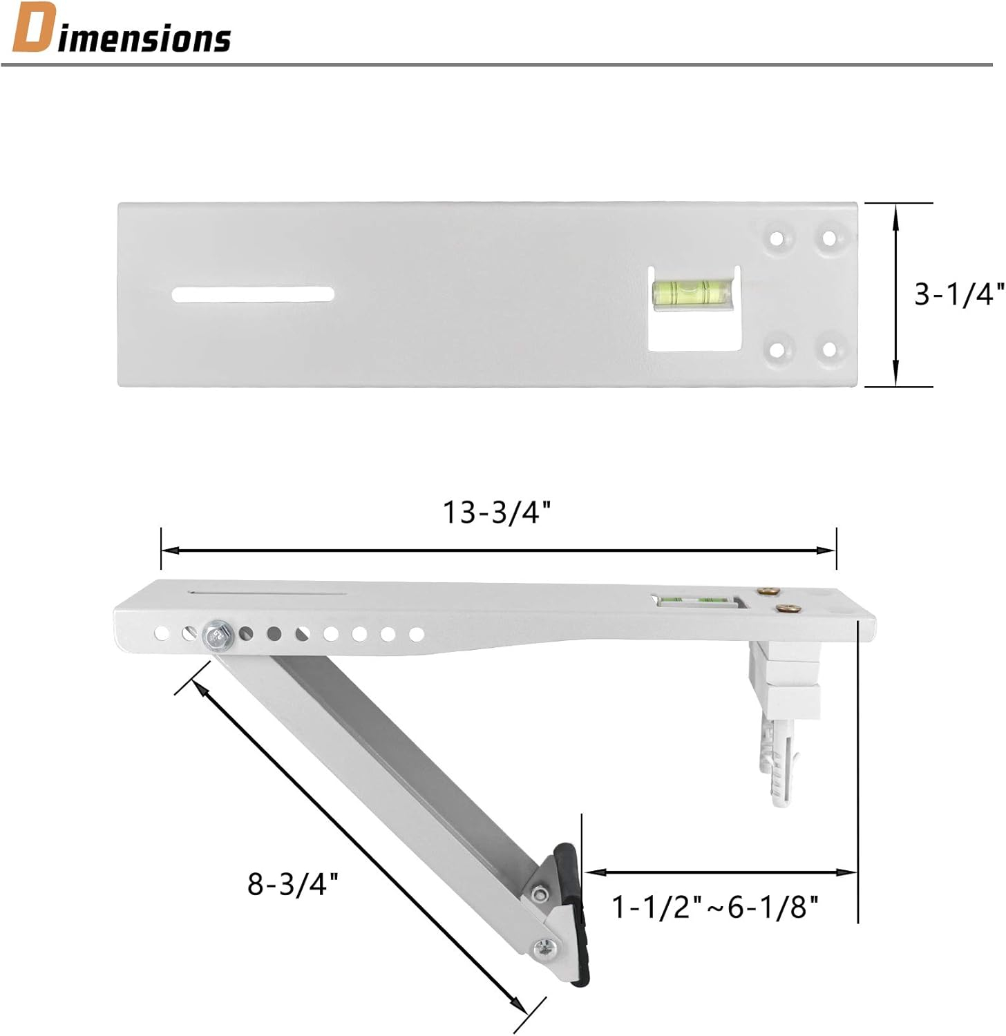 LBG Products AC Window Air Conditioner Bracket Light Duty Support Up to 85 lbs, Designed for 5,000 to 8,000 BTU Universal A/C Unit (LBW-S)