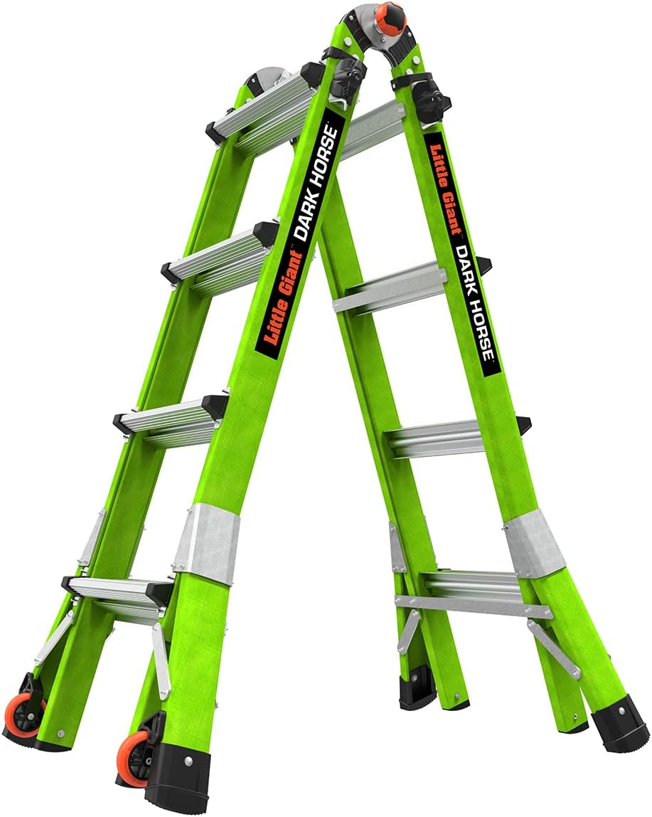Little Giant Ladder Systems Multipurpose Dark Horse Ladder, 4 to 7 ft, Fiberglass Multi-color