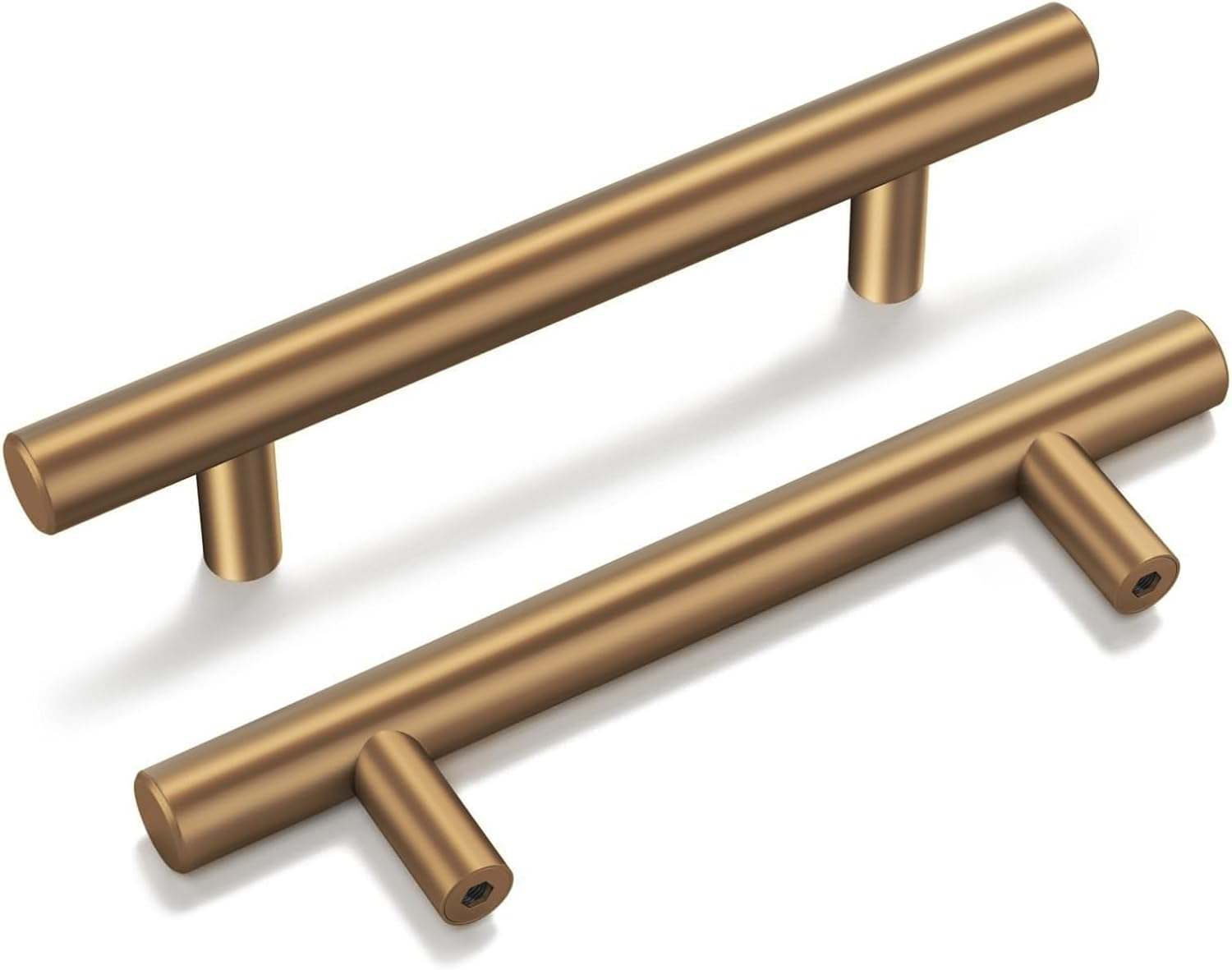 goldenwarm 10 Pack Champagne Bronze Cabinet Pulls Gold Cabinet Handles 3 inch(76mm) Champagne Drawer Pulls Brushed Bronze Cabinet Pulls Kitchen Bathroom Bedroom Furniture Handles