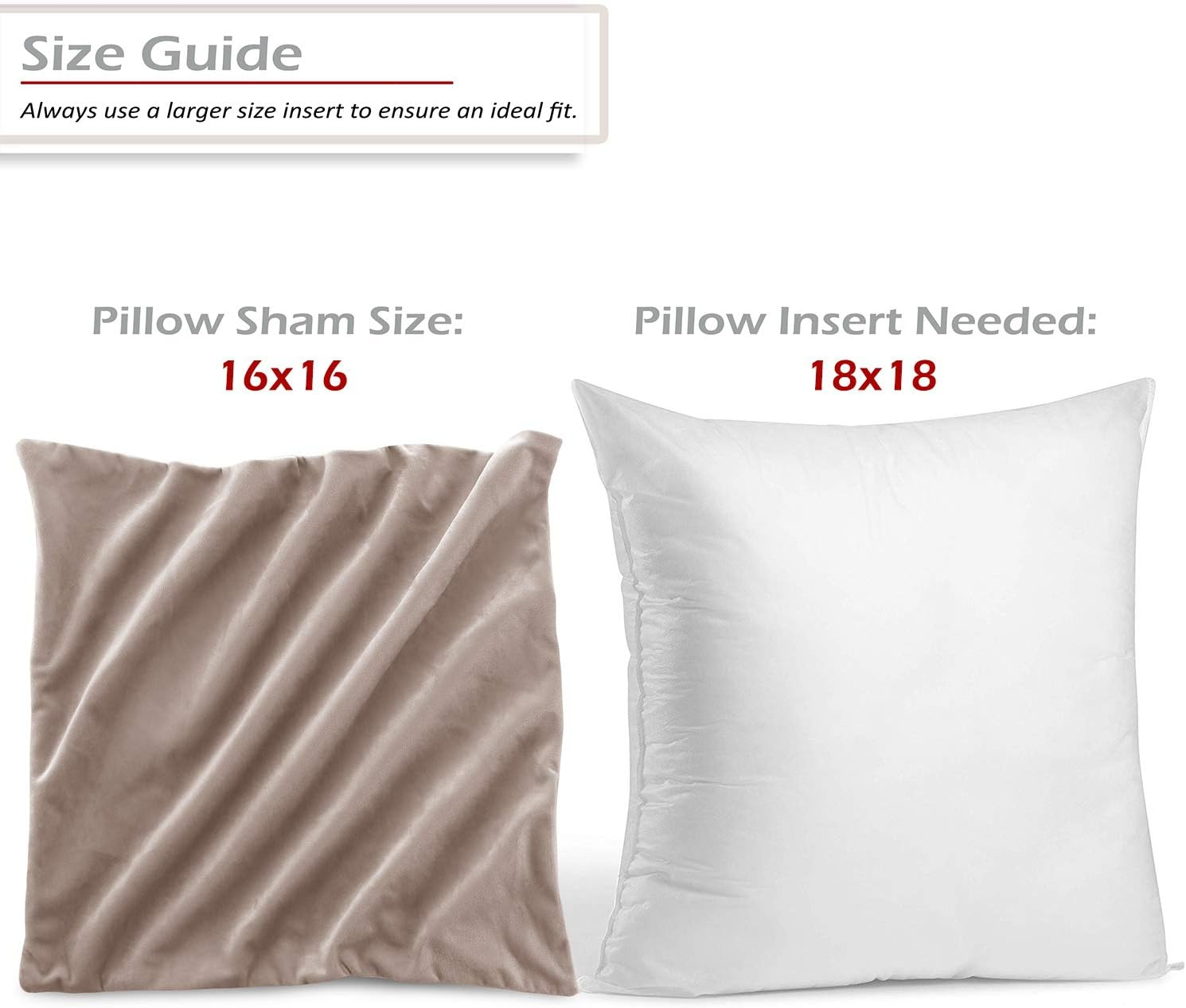 Nestl Throw Pillow Covers, Cozy Velvet Decorative Outdoor Pillow Covers 16 x 16 Inches, Soft Solid Cushion Covers for Sofa, Bed and Car, Set of 4 - Taupe Sand