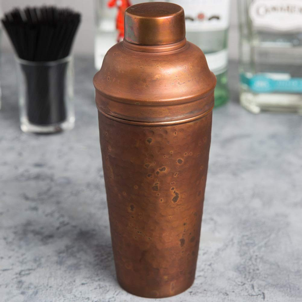 Antique Copper Hammered 24oz Cocktail Shaker Set
