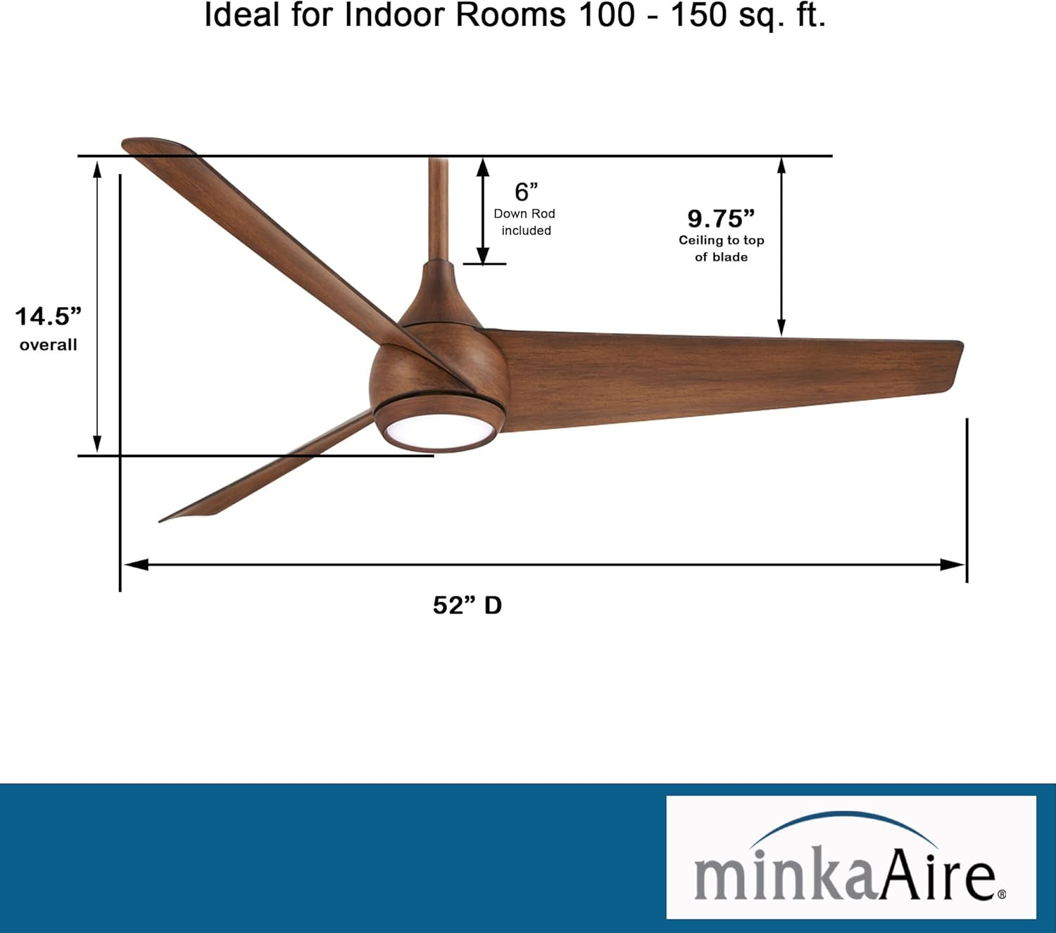 Minka Aire 52'' 3 - Blade LED Smart Standard Ceiling Fan with Remote Control and Light Kit Included
