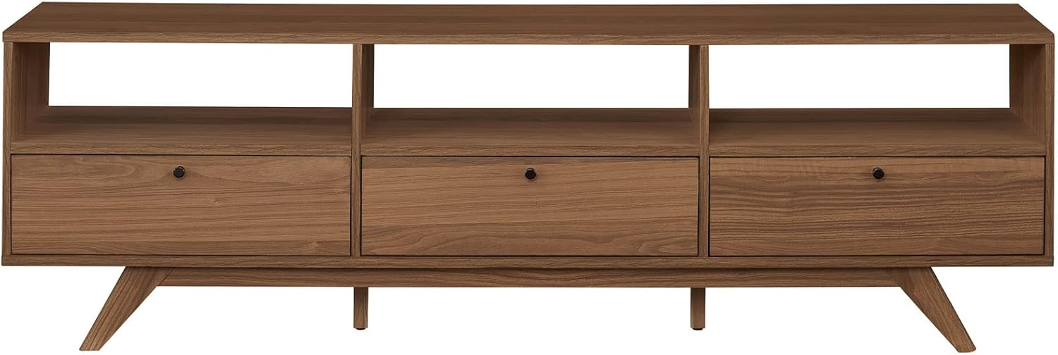 Walker Edison Mid-Century Modern Storage TV Stand for TVs up to 80”, Mocha