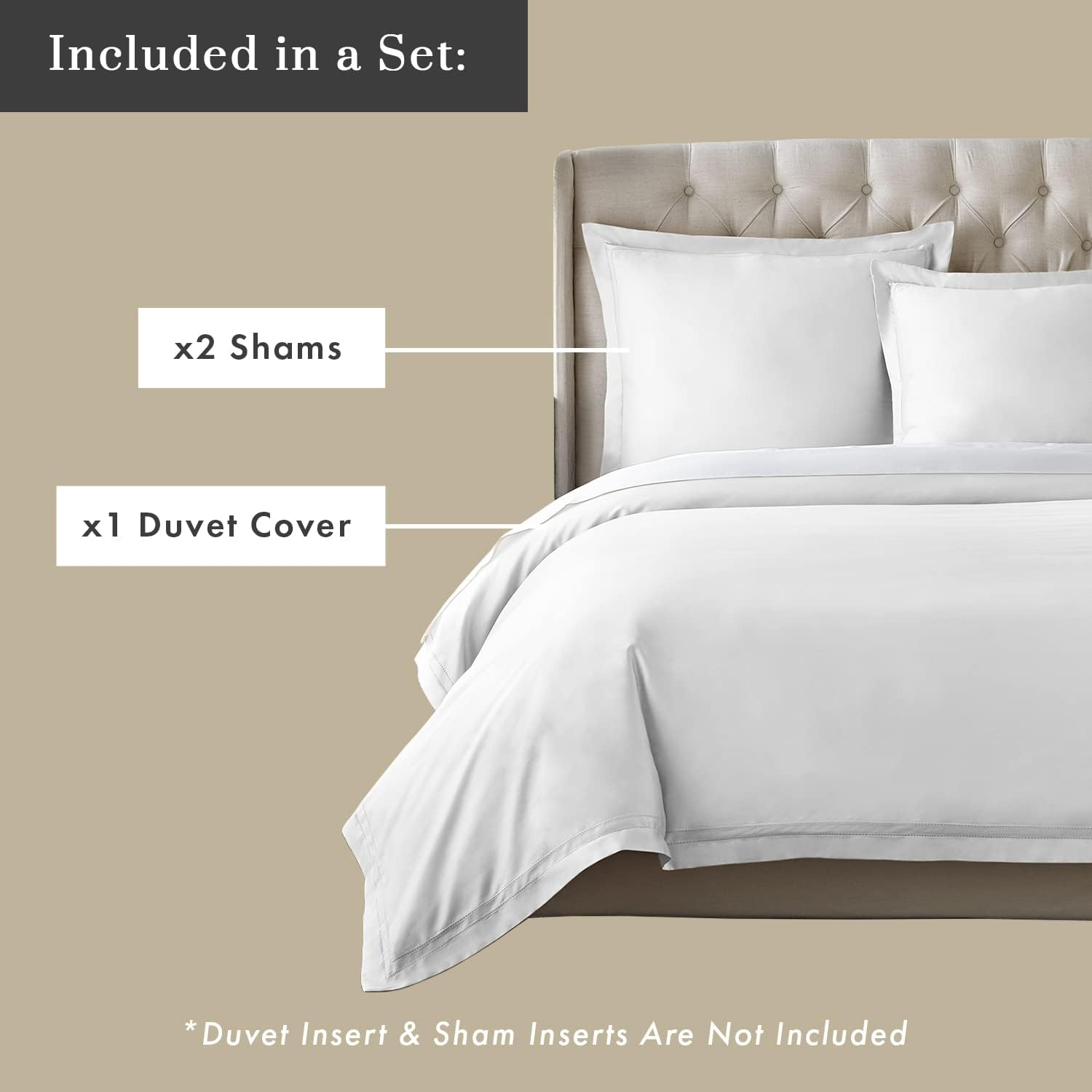 White Queen Cotton Sateen Weave Duvet Cover Set