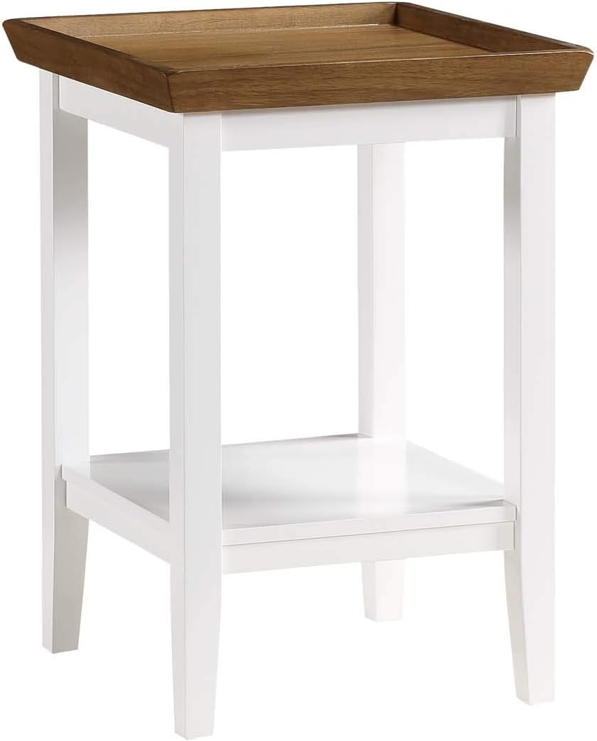 Convenience Concepts Ledgewood End Table, Driftwood / White, 18 in x 18 in x 26 in