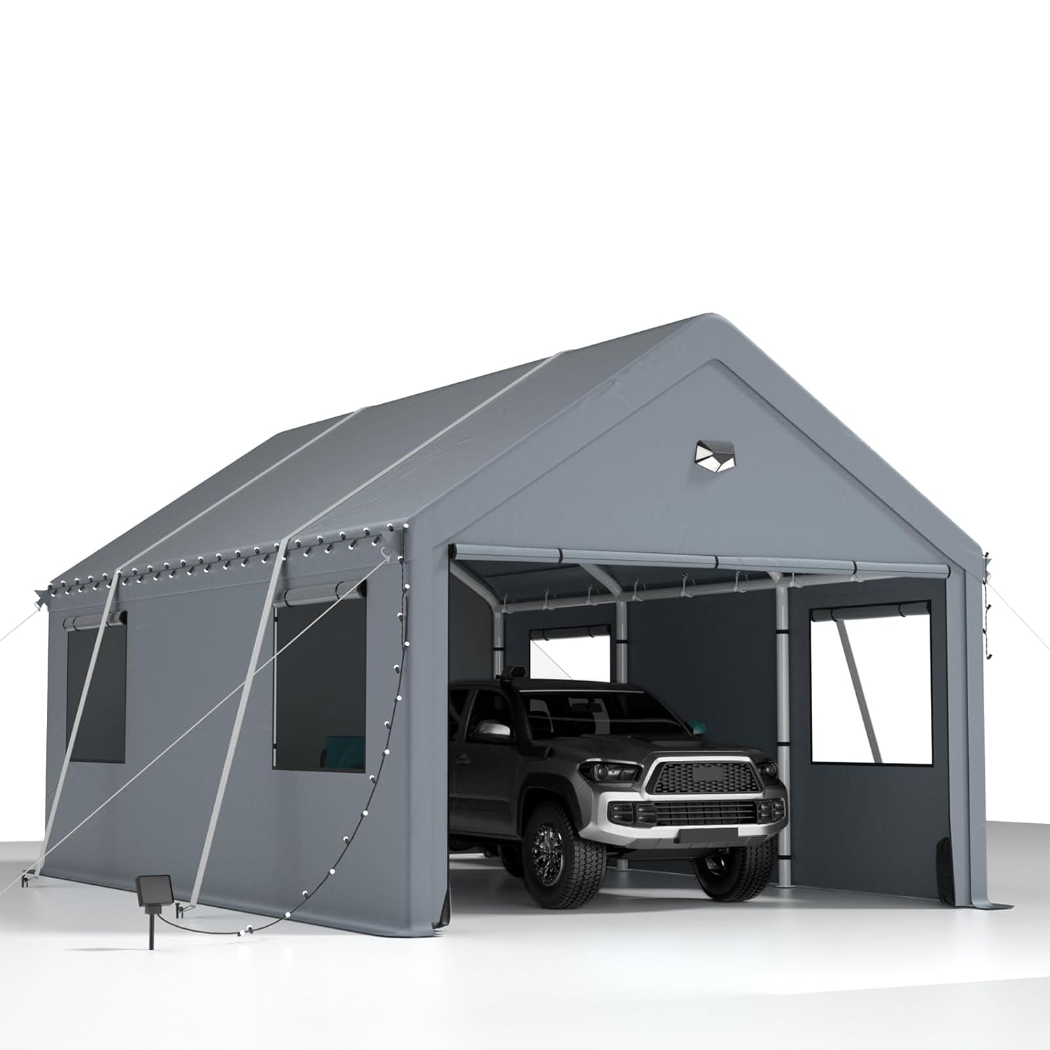 Carports 10X16 Heavy Duty，Portable Car Port Garage，Carport Canopy with Side Doors，Outdoor Car Shelter All Weather
