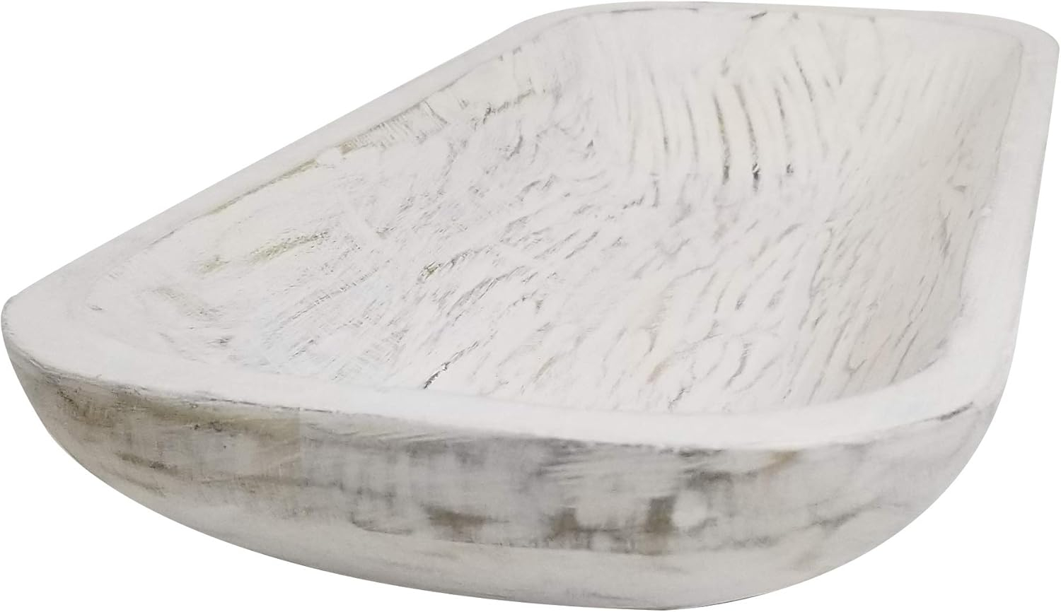 Dough Bowl, Wooden Dough Bowls for Decor, Wooden Bowls Decorative (L19 x W8 x H3 inches)
