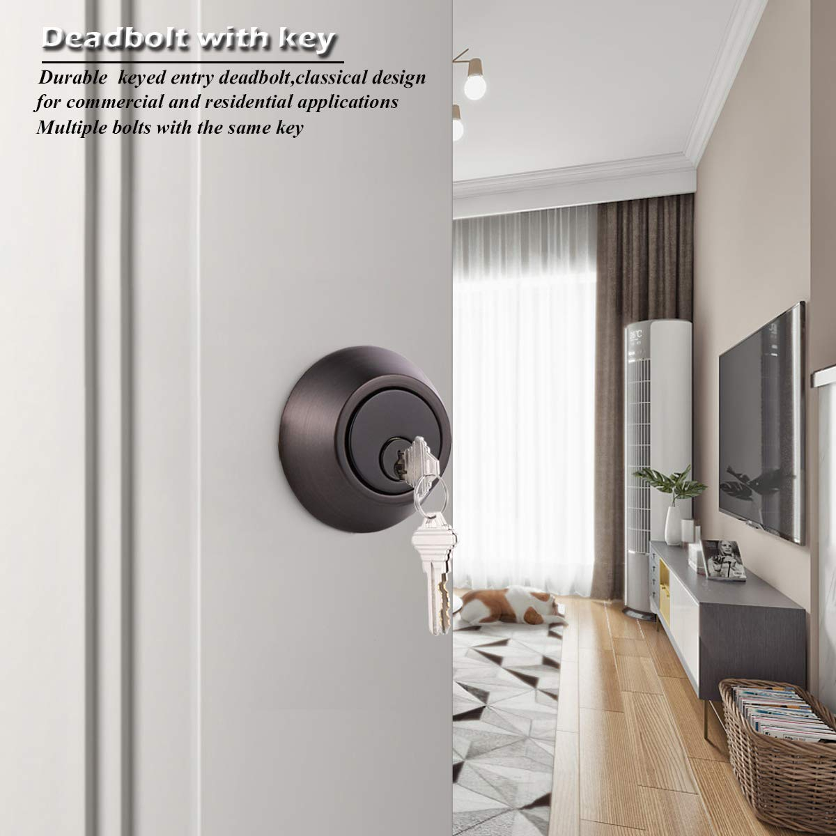 Gobrico 2 Keyed Alike Double Cylinder Deadbolts Door Locks with Same Key Oil Rubbed Bronze Finished