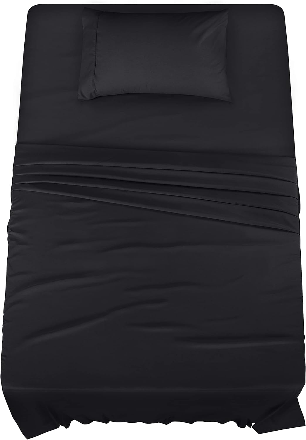 Utopia Bedding Twin Sheet Set – 3 Piece Bed Sheets for Twin Size Bed, Soft and Breathable Microfiber, Includes 1 Fitted Sheet, 1 Flat Sheet and 1 Pillowcase (Black)