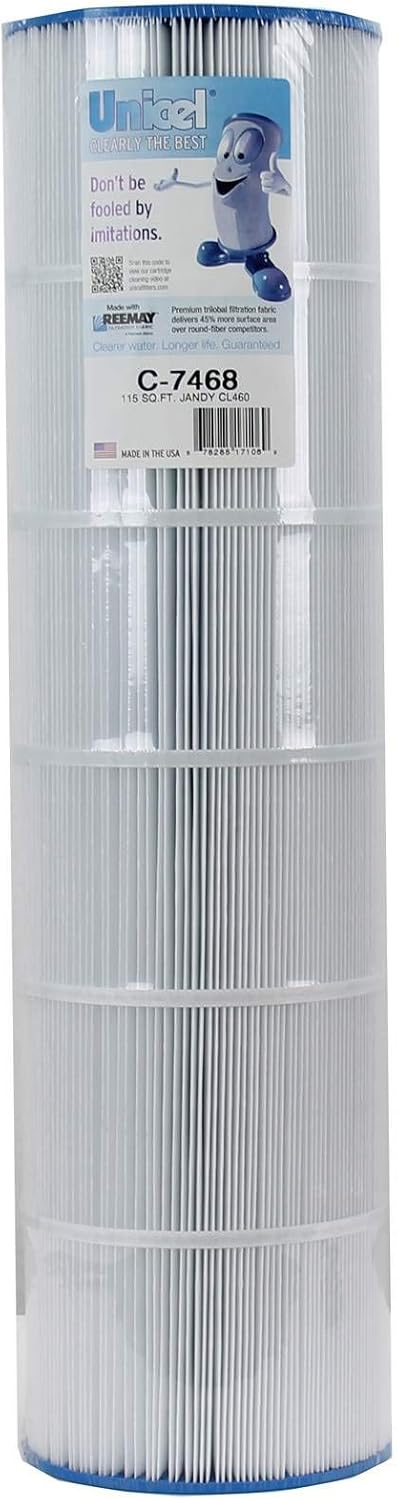 Unicel C-7468 115 Square Foot Media Replacement Pool Filter Cartridge with 175 Pleats, Compatible with Jandy
