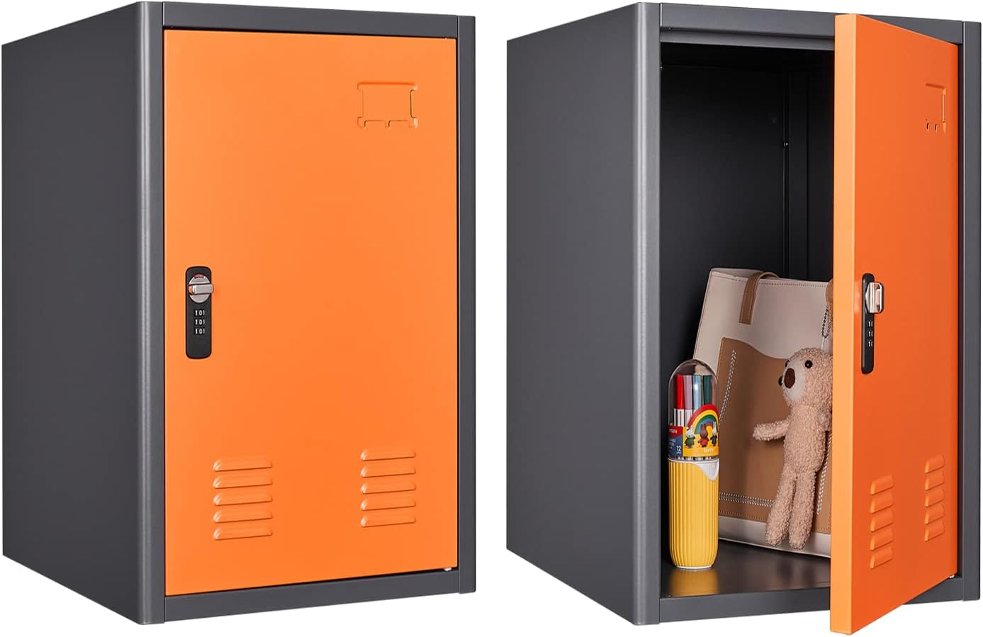 KAER Blue Storage Cabinet, 19.0x18.0x15.0in Metal Locker, Lockable Cabinet Organizer with 1 Door, for School, Office, Home, Garage- Assembly Required