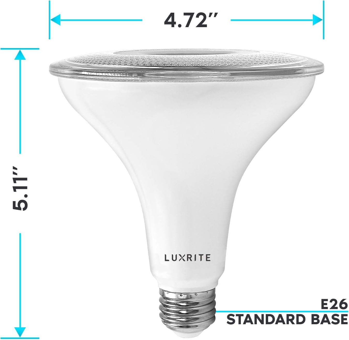 Luxrite White Dimmable PAR38 LED Flood Light Bulbs, 4-Pack
