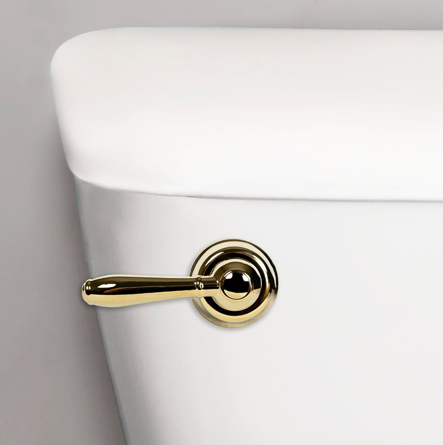 Korky 6021AM StrongARM Metal Tank Lever, Universal to Fit Front Angled Side Left and Right Mount Toilets, Polished Gold