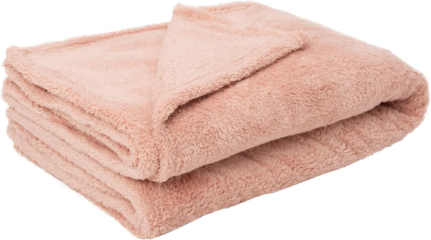 English Home Terracotta Fleece Throw, 51" x 67"