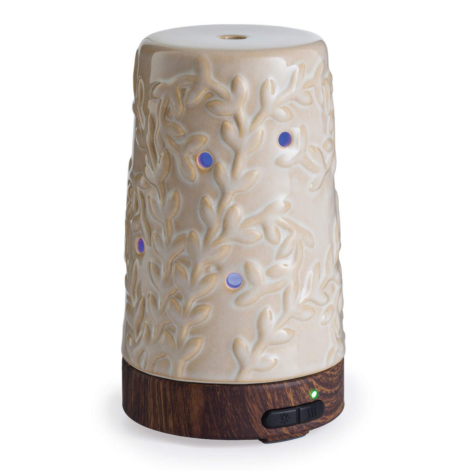 Airome 100 mL Ultrasonic Essential Oil Diffuser, Flourish, Cream ceramic