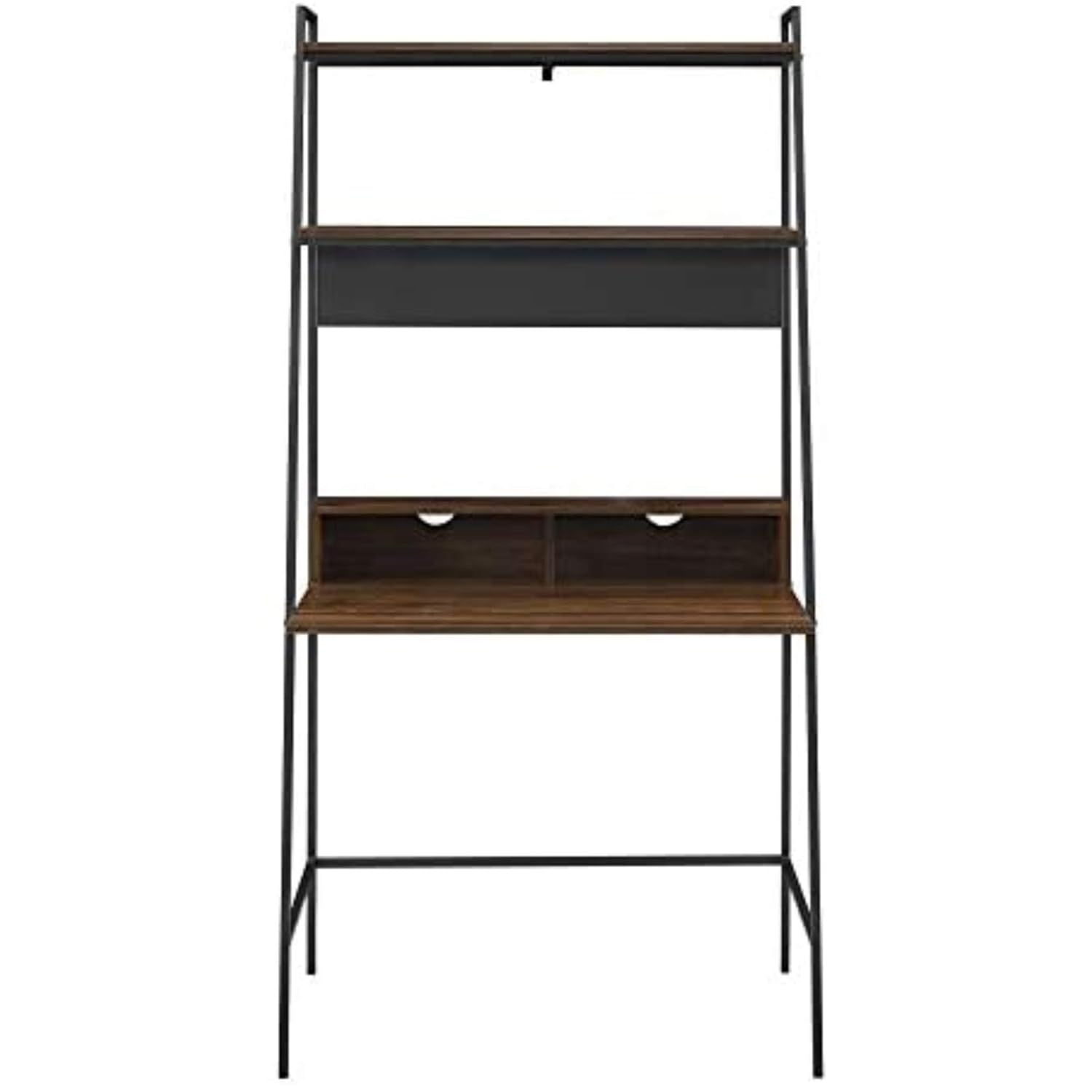 Walker Edison Freya Urban Industrial Ladder Desk with Metal Magnet Board, 36 Inch, Rustic Oak