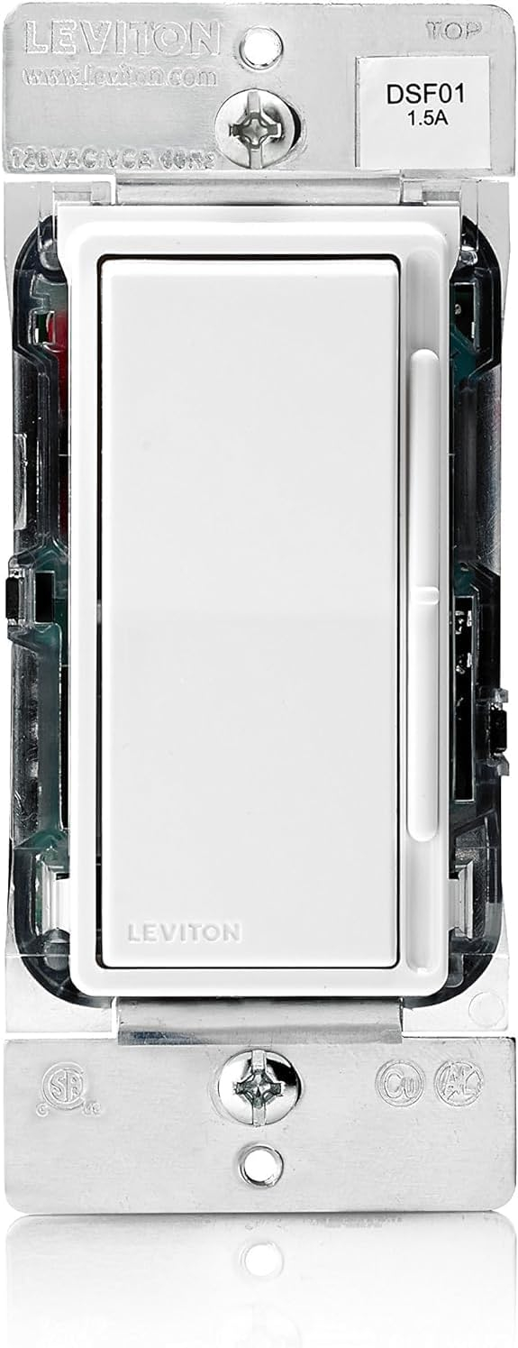 White Dual Rocker Slide Fan Speed Control Switch