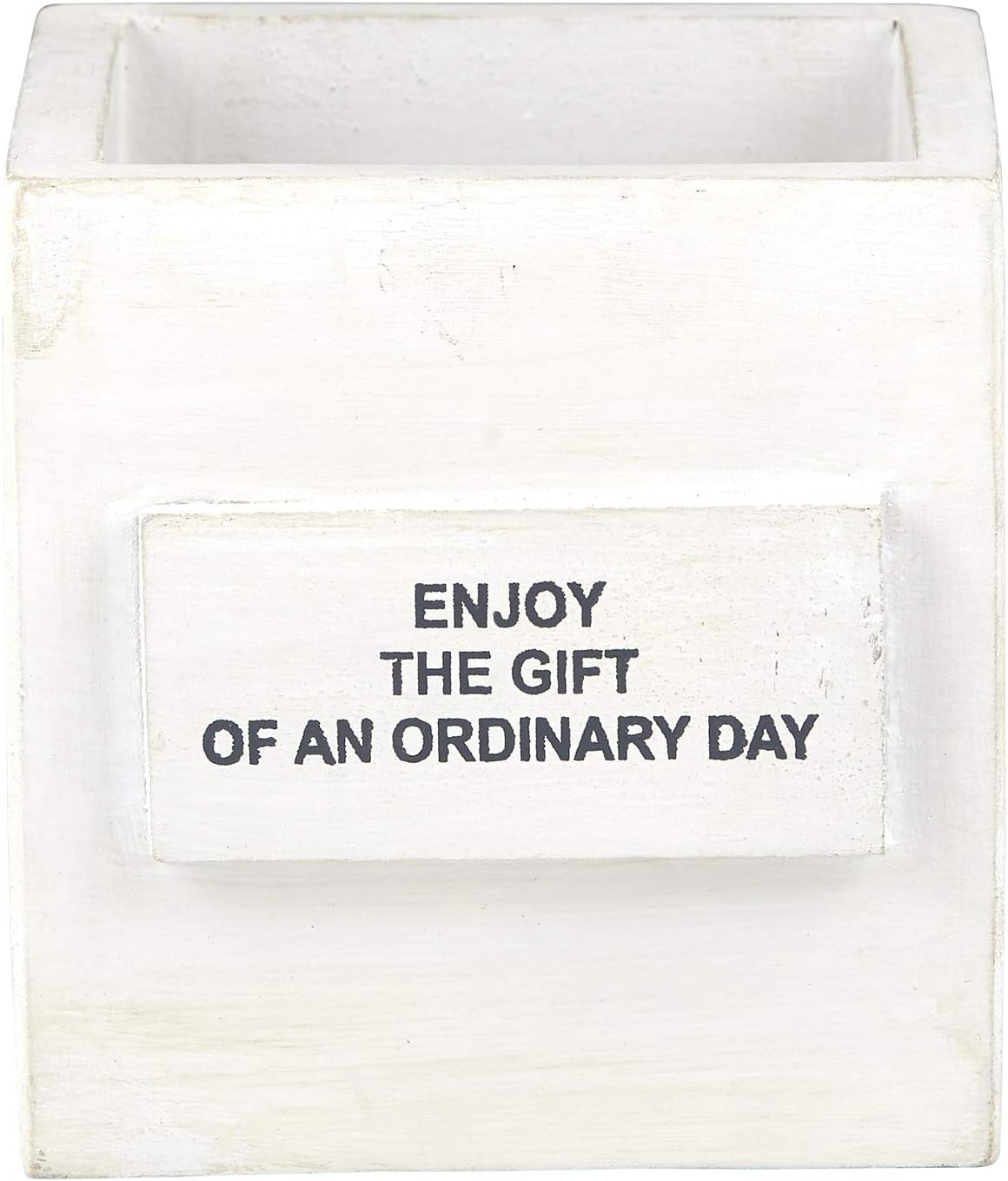 White Wooden Decorative Nest Box with Inspirational Message