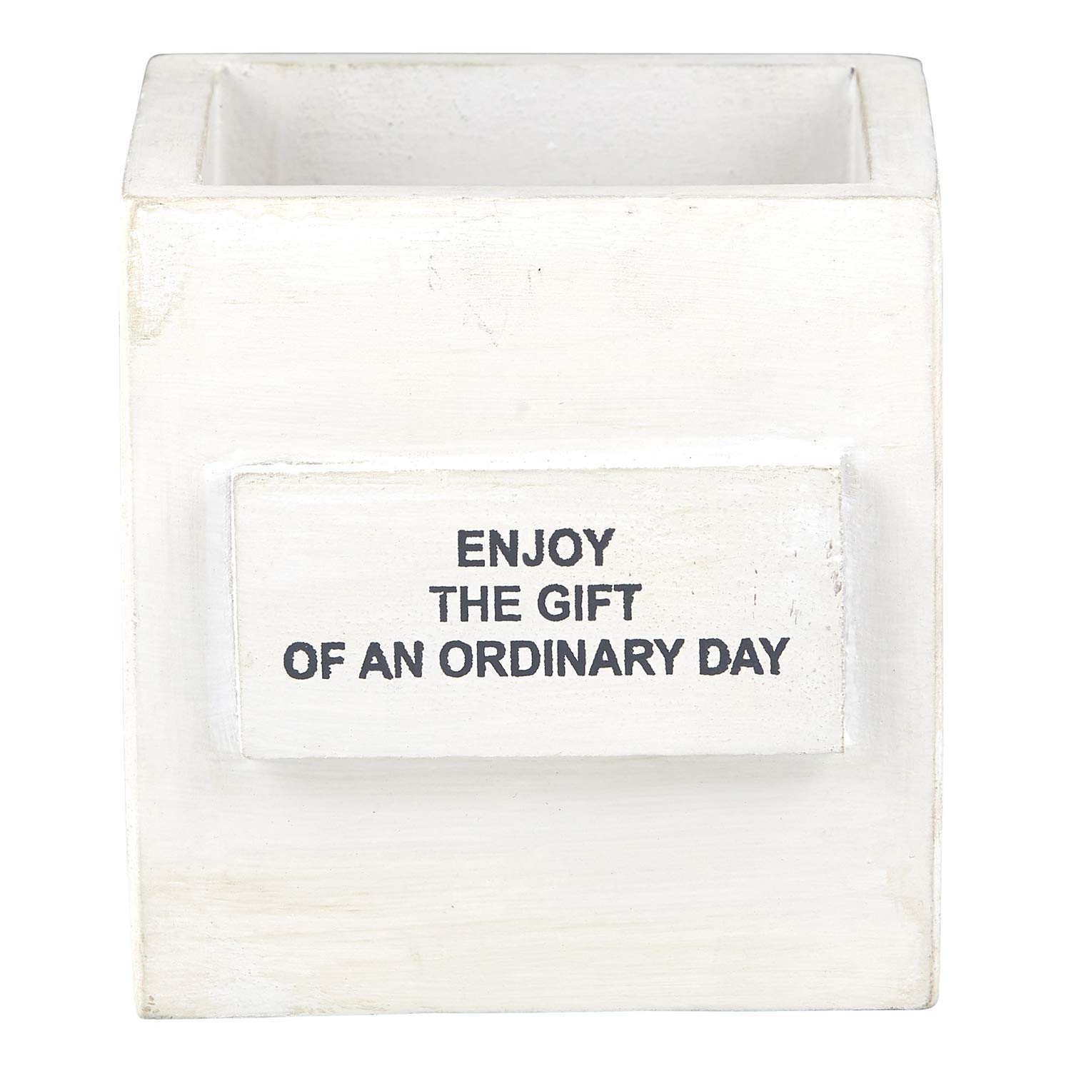 White Wooden Decorative Nest Box with Inspirational Message