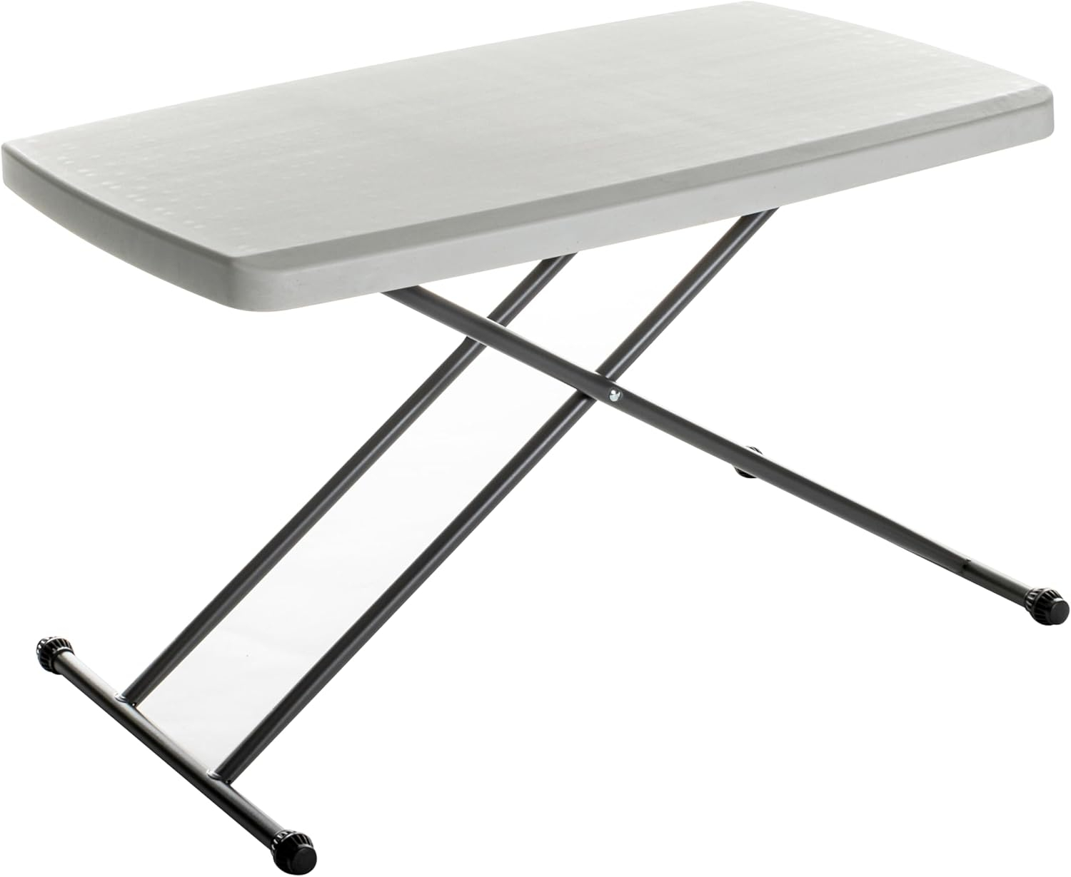 Iceberg Small Camping Personal Folding Table, Heavy Duty Utility Table, Adjustable Height, Platinum, 19.5” L x 30” W x 28" H