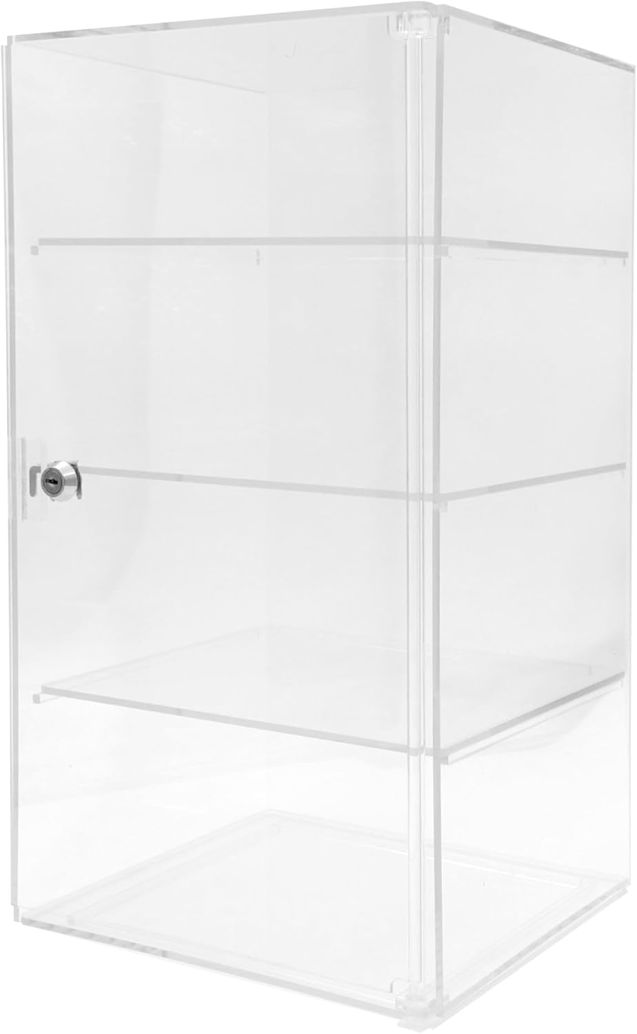 SSWBasics 4-Shelf Acrylic Display Case with Lock and Key, 9√Ç¬æ√¢¬Ä¬ù x 9√Ç¬æ√¢¬Ä¬ù x 18√Ç¬Ω", Clear