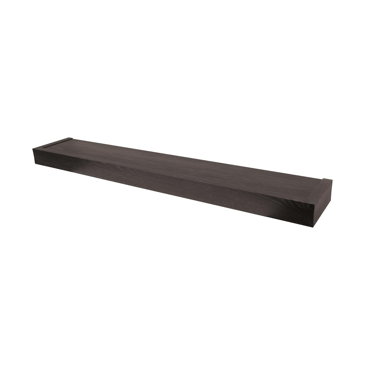 HIGH & MIGHTY Modern 36" Floating Shelf Holds up to 25lbs, Easy Tool-Free Dry Wall Installation, Flat, eCommerce Packaging, Espresso