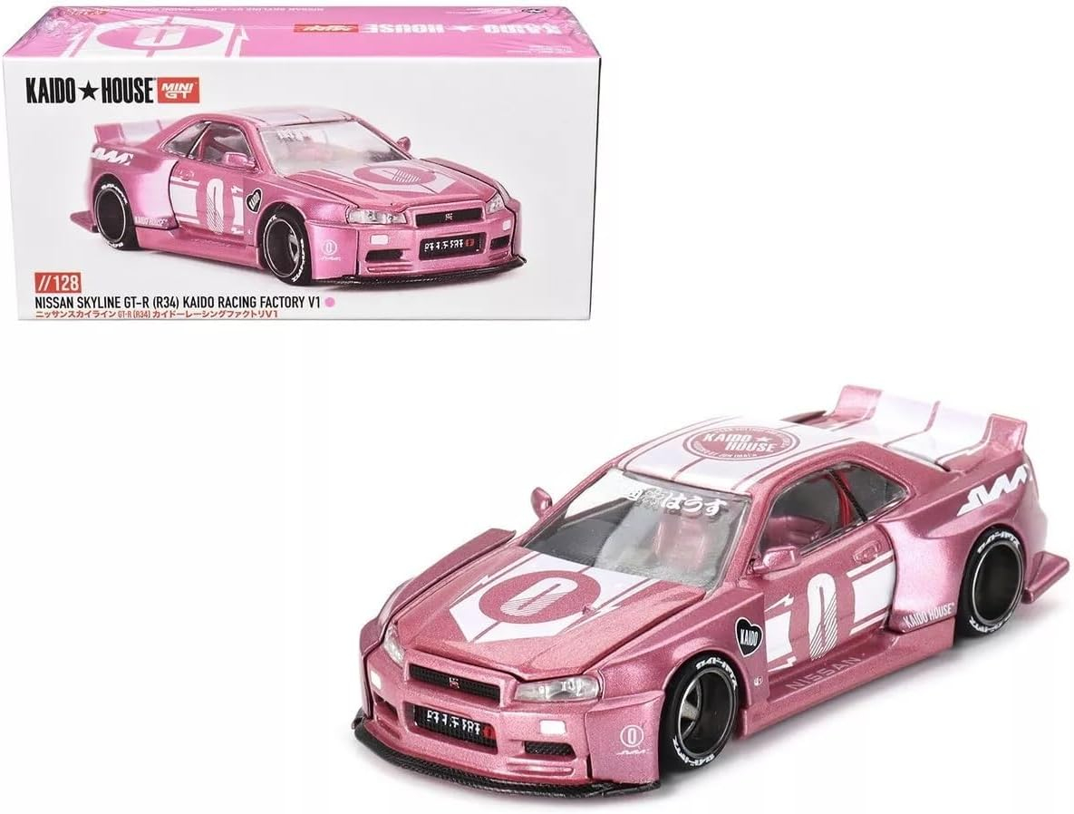 (Pre-order) Kaido House x Mini GT Nissan Skyline GT-R R34 Kaido Racing Factory V1 - Pink