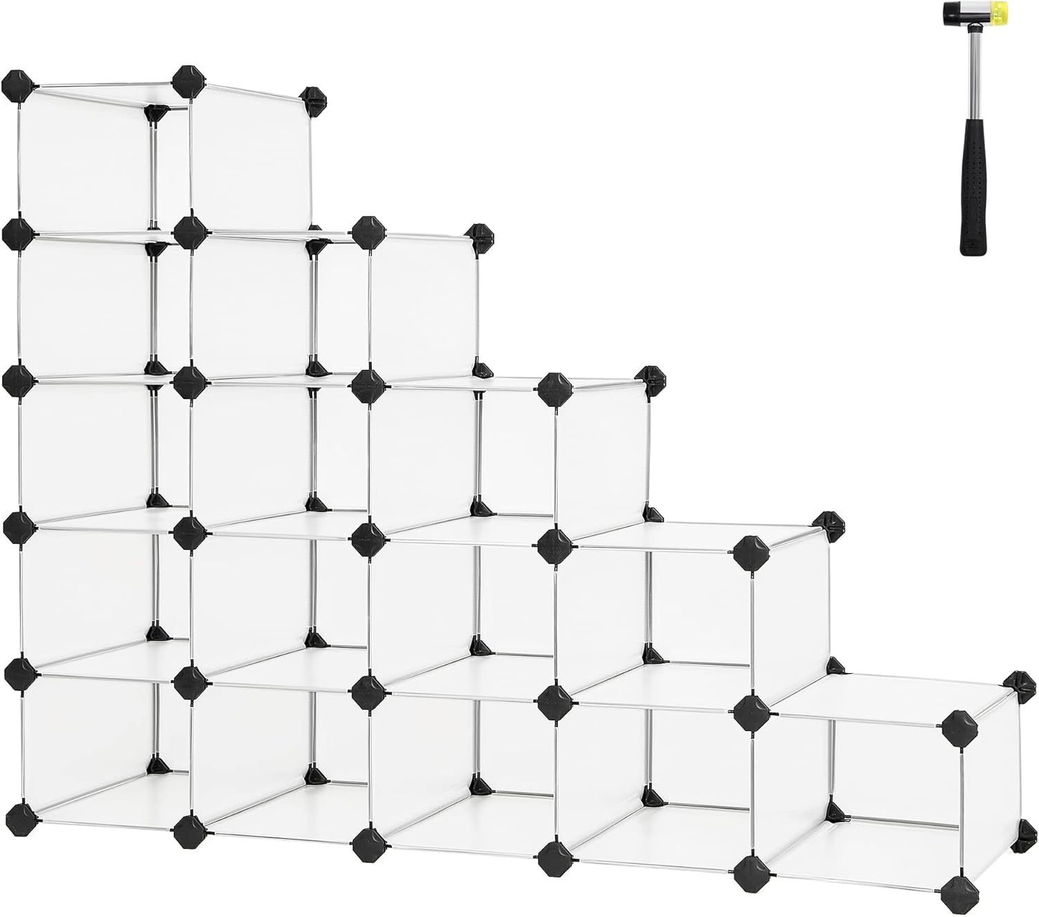 16-Cube Shoe Rack Organizer – Modular Plastic Storage Cabinet for Entryway, Closet, Hallway, Space-Saving Shoe Shelf for Bedroom , Bathroom