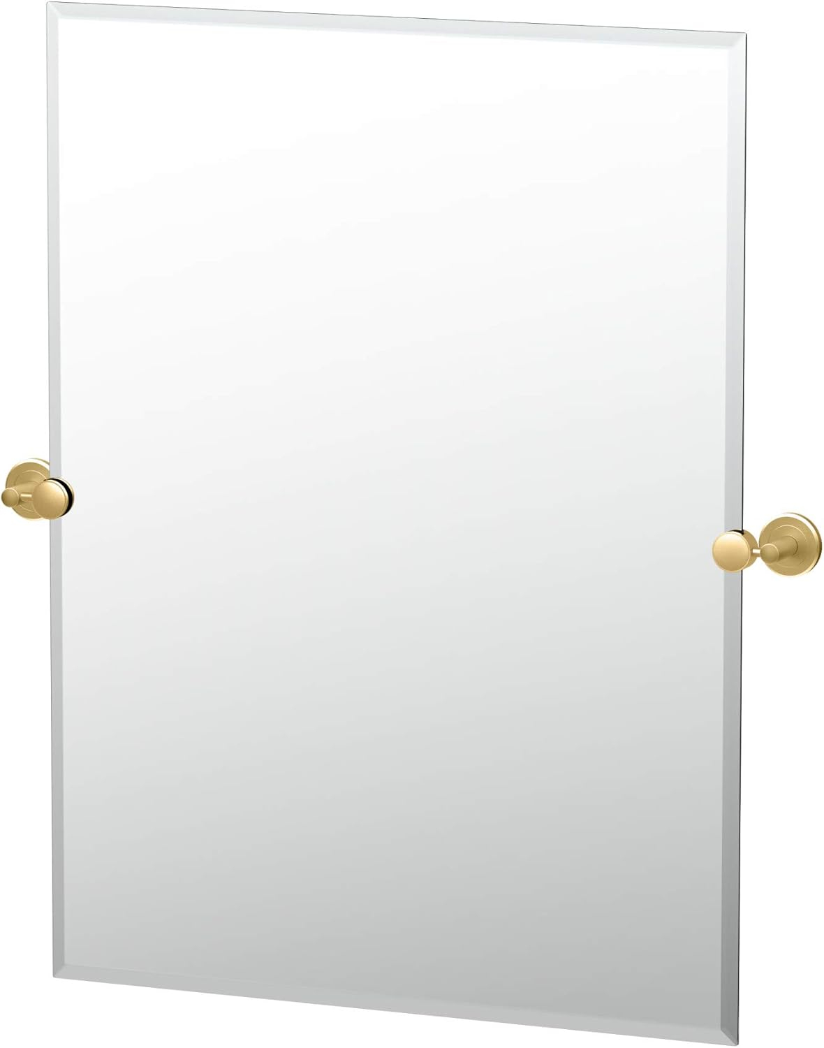 Latitude II Wall Mounted Frameless Beveled Rectangle Mirror | Pivoting Bathroom Vanity Wall Mirror
