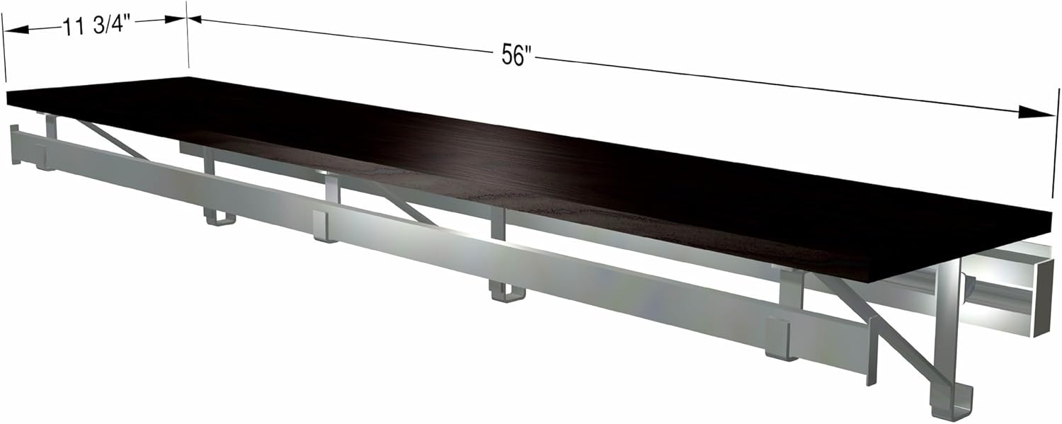Heavy Duty Closet System in Espresso and Silver (56 in W x 11.75 in. D x 8 in. H (31 lbs.))