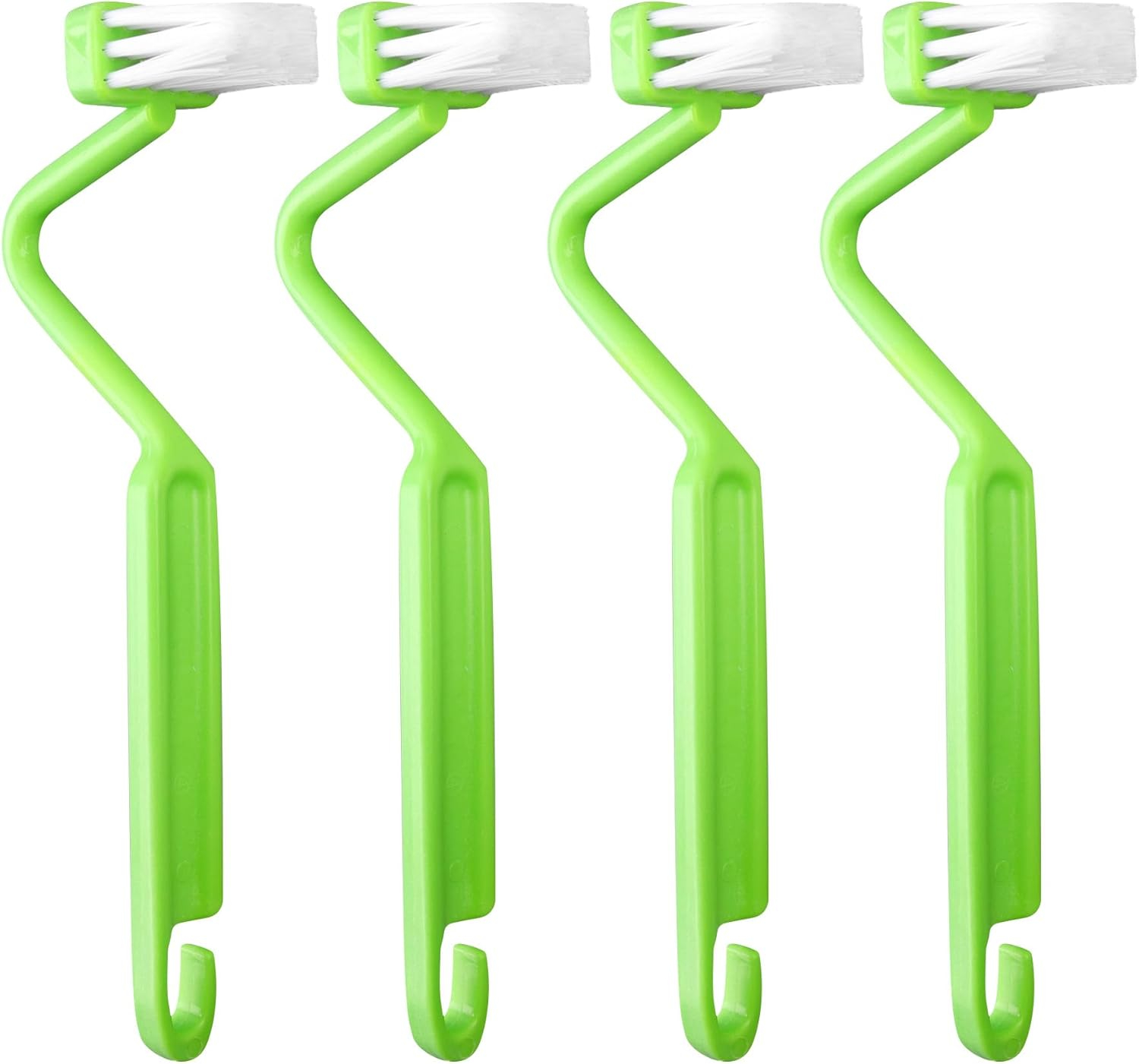 AUEAR, 4 Pack Curved Toilet Brush 8" V Type Plastic Corner Rim Cleaning Edge