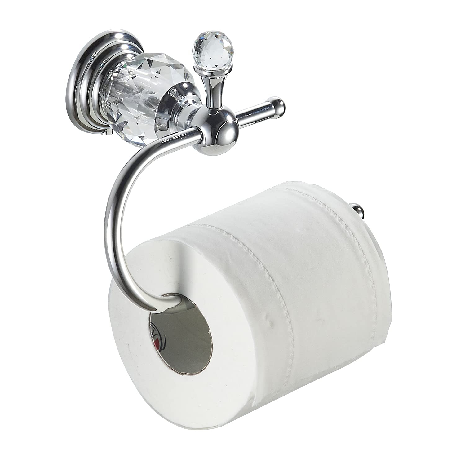 Crystal Series Polished Chrome Brass Toilet Paper Holder