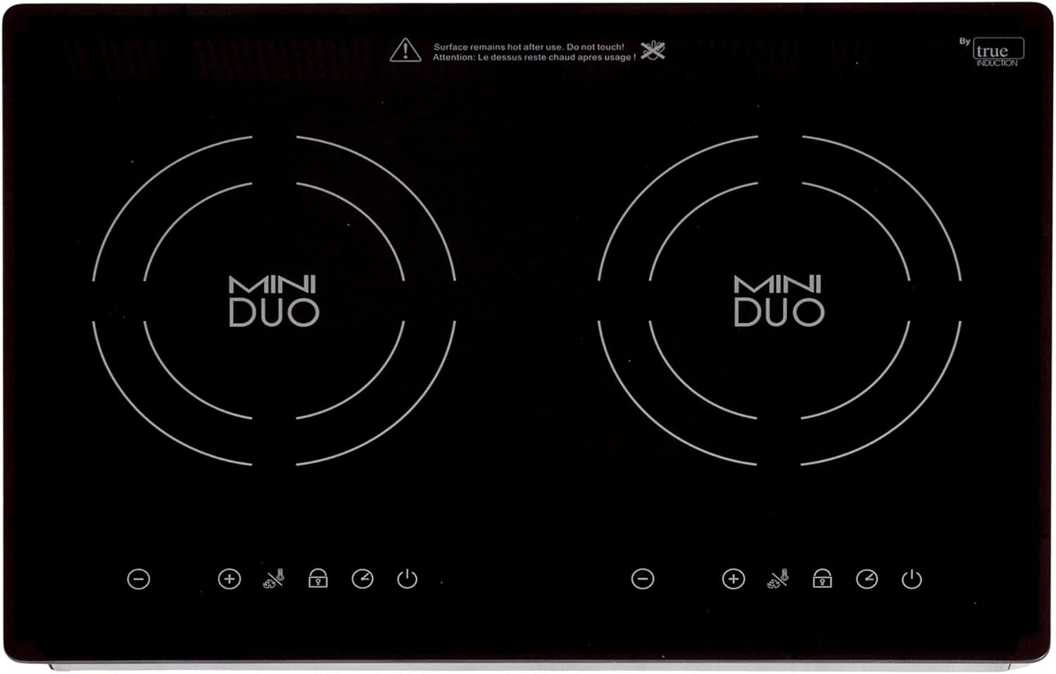 True Induction MD-2B Built-in UL858 Certified, 20-inch Mini Duo Dual Induction Cooktop 1750W Glass-Ceramic Top