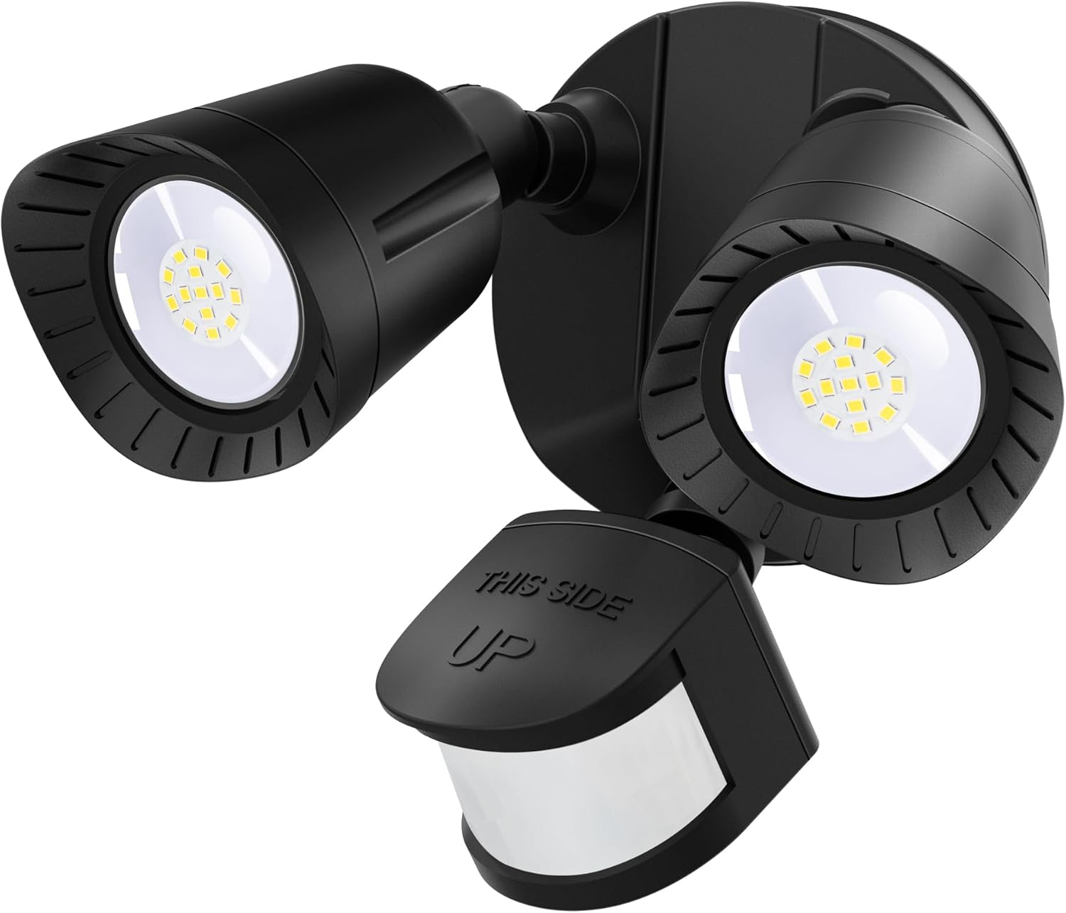 R.W.FLAME LED Flood Motion Sensor Outdoor Lights, 24W 1800LM 5000K IP54 Waterproof, 5 Lighting Modes, 4 Lighting Durations, 3 Detection Distances, for Garage, Yard, Porch, Black.