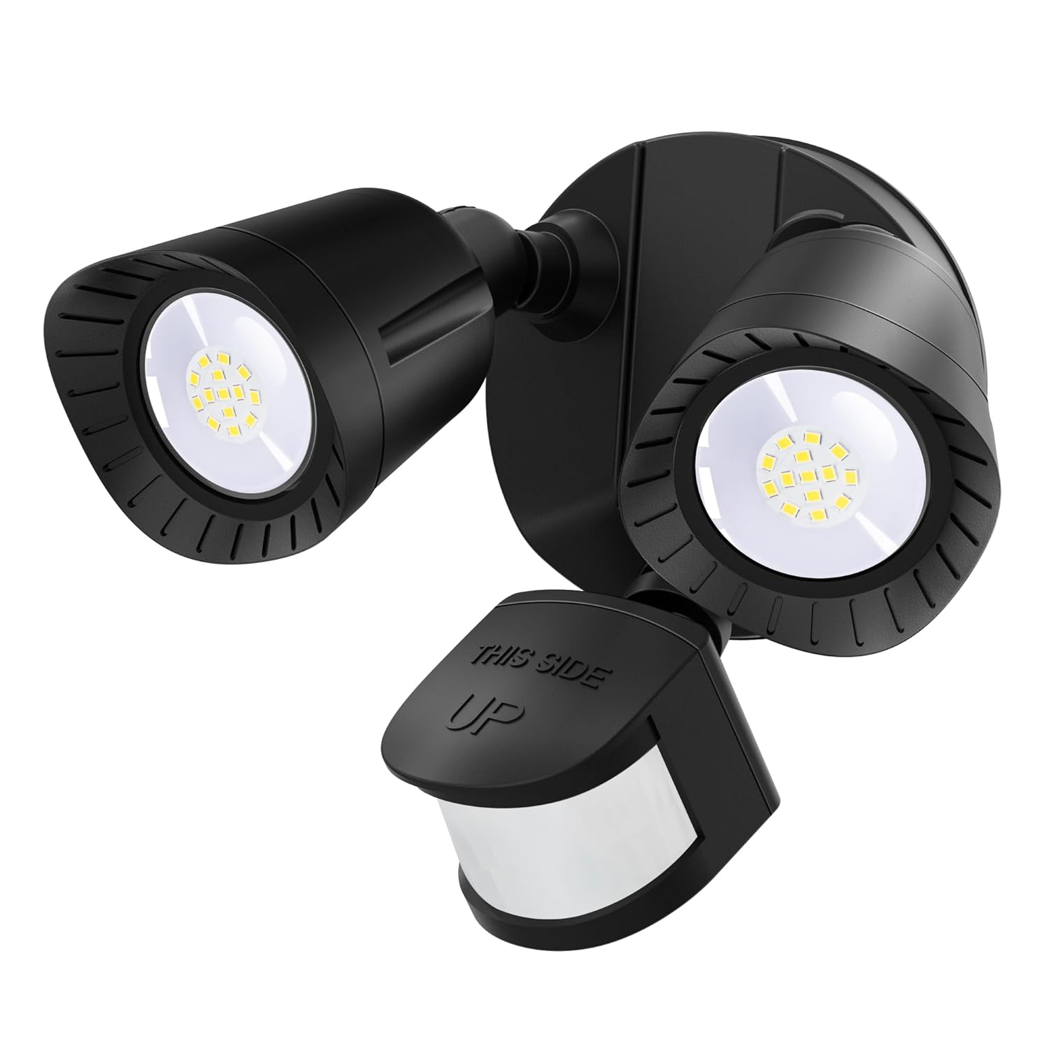 R.W.FLAME LED Flood Motion Sensor Outdoor Lights, 24W 1800LM 5000K IP54 Waterproof, 5 Lighting Modes, 4 Lighting Durations, 3 Detection Distances, for Garage, Yard, Porch, Black.