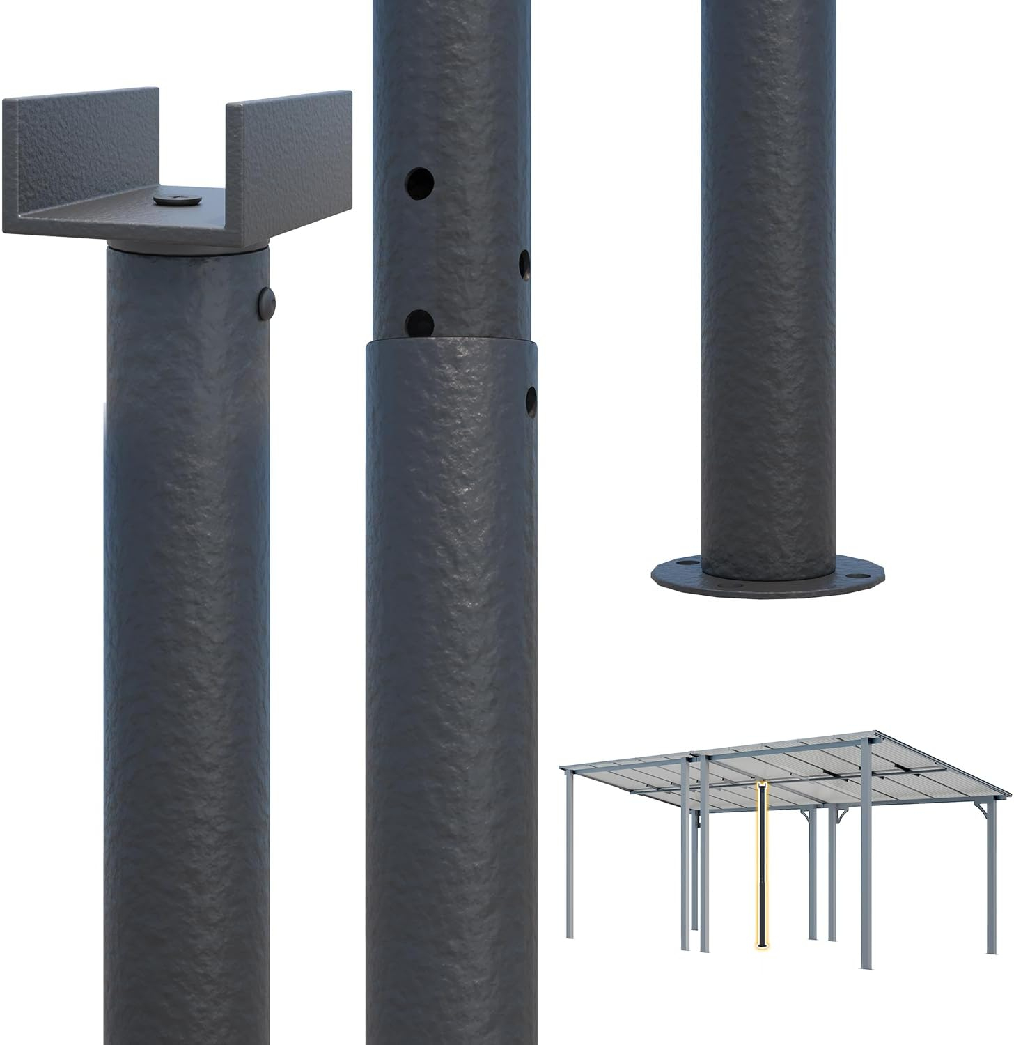 AECOJOY Universal Support Post for More Stability, Suitable for All AECOJOY Lean-to gazebo, Gazebo Accessories