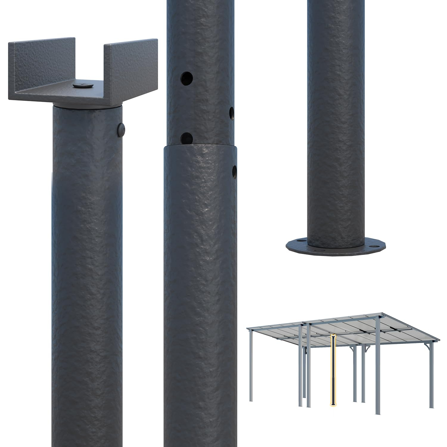 AECOJOY Universal Support Post for More Stability, Suitable for All AECOJOY Lean-to gazebo, Gazebo Accessories