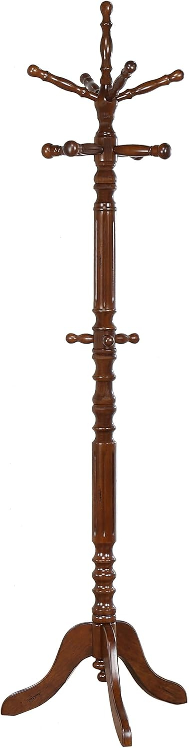 Coat Rack with 11 Hooks Dark Honey