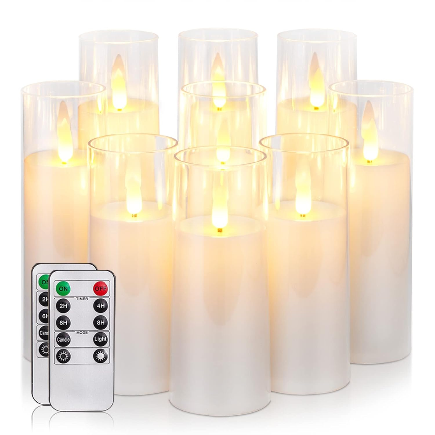 Pure White Flickering Flameless Candles - Realistic LED Pillar Candles with Remote Control Perfect for Home Decor, Parties, and Weddings Battery Operated