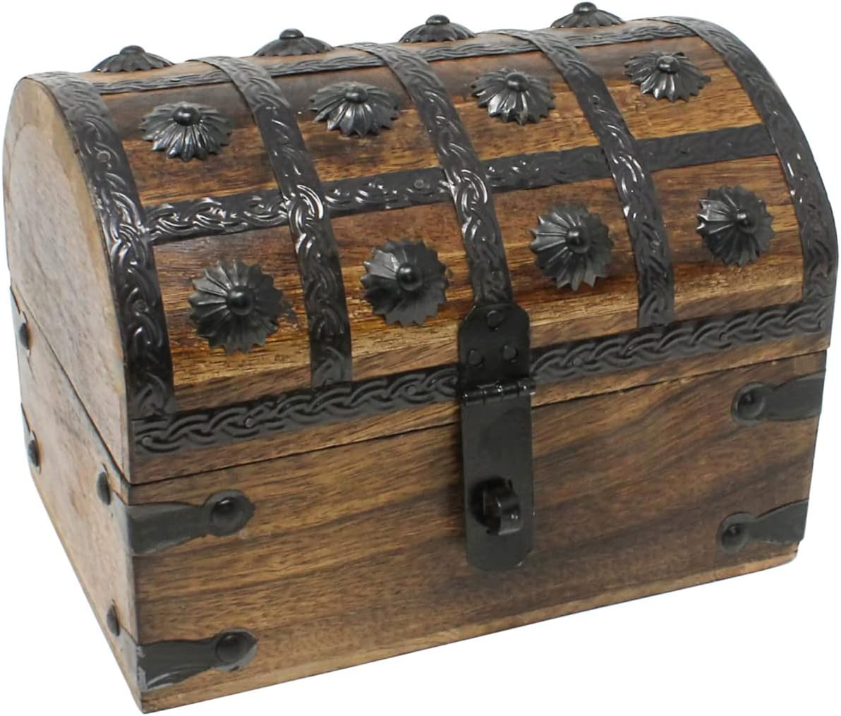 Nautical Cove Treasure Chest Keepsake and Jewelry Box Wood - Toy Treasure Box Large (8x6x6)