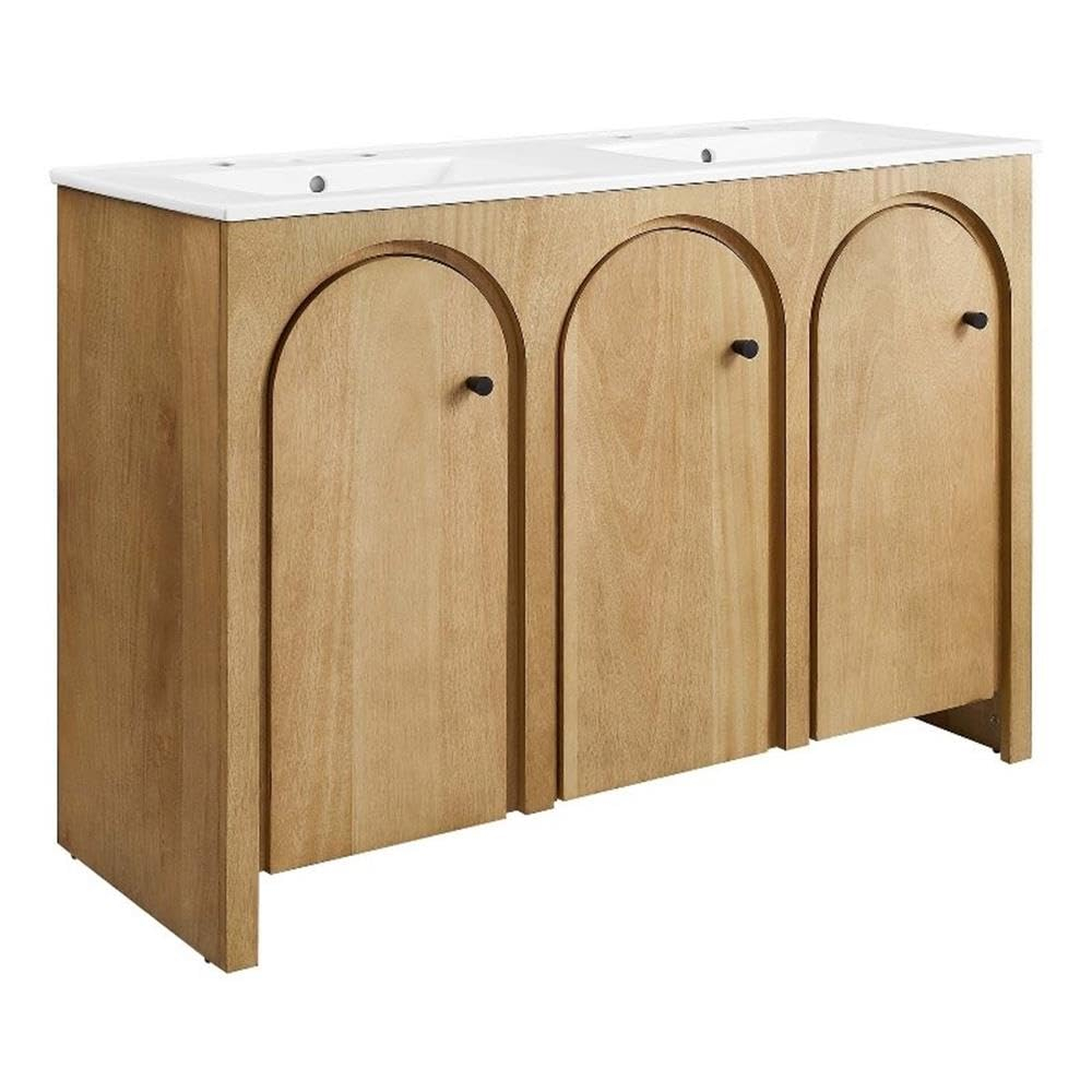 Appia 48" Oak White Double Sink Bathroom Vanity