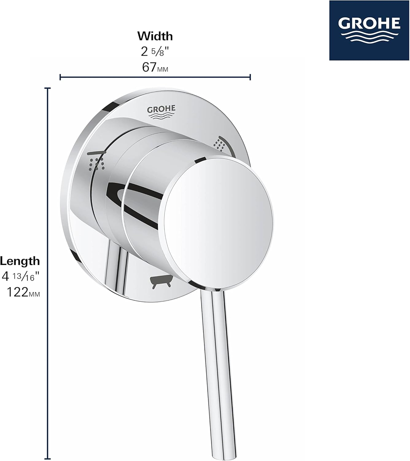 Concetto™ Single Handle 3-Way Diverter Shower Faucet Trim Only